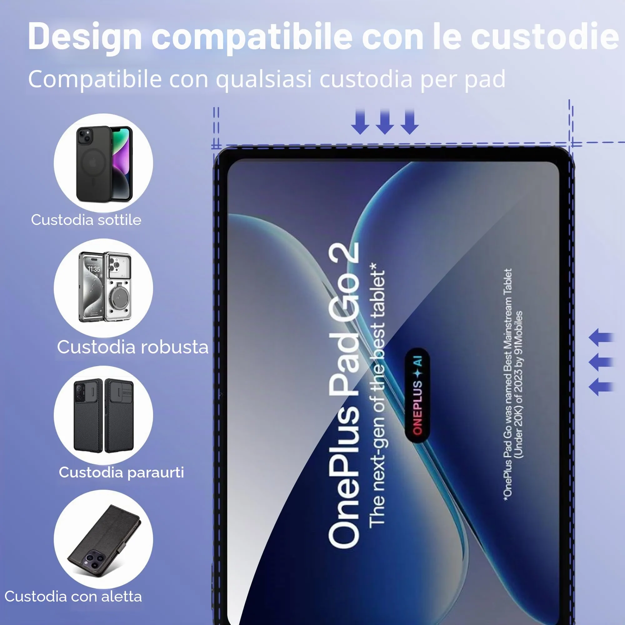 CAUHENYEE Pellicola Protettiva per OnePlus Pad Go 2 / OPPO Pad 5 12.1" Vetro Temperato, Confezione da 2 HD Trasparente Pellicola Protettiva in Vetro Protettiva per OPPO Pad 5 12.1", AntiGraffio - immagine 4