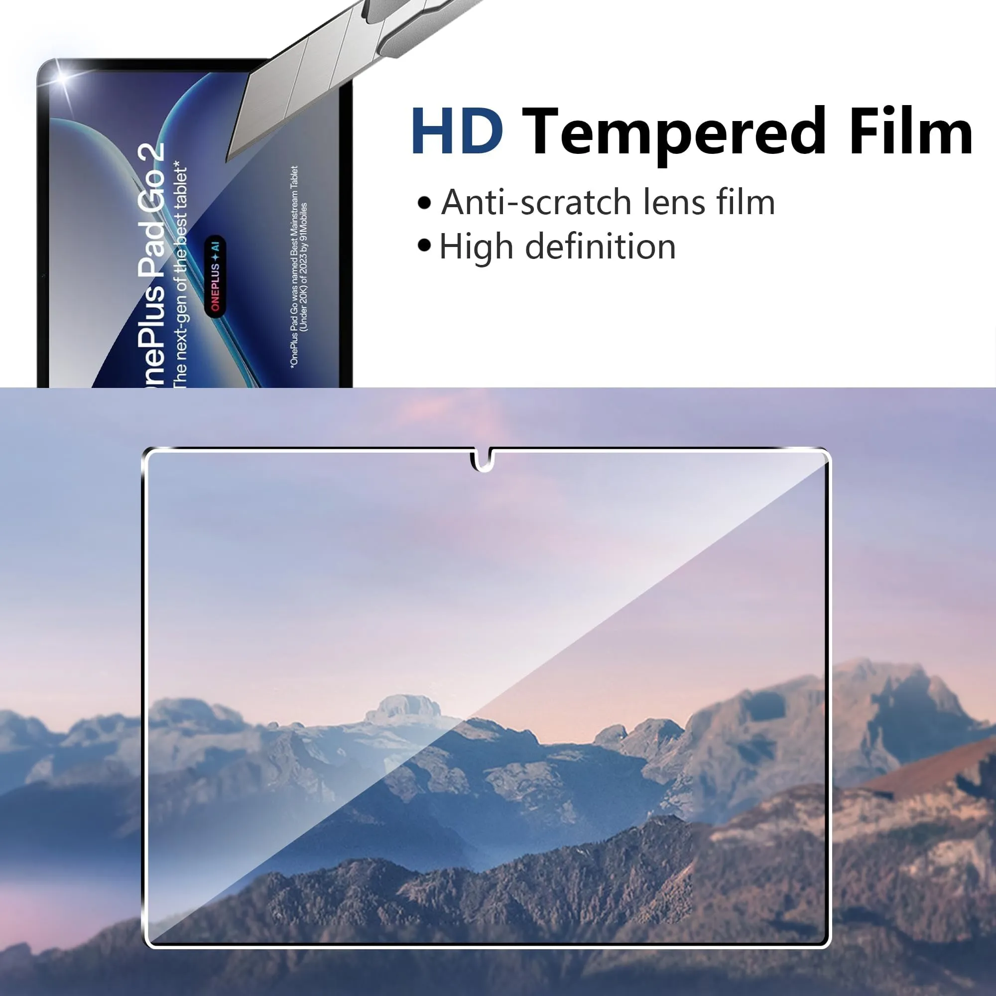 CAUHENYEE Pellicola Protettiva per OnePlus Pad Go 2 / OPPO Pad 5 12.1" Vetro Temperato, Confezione da 2 HD Trasparente Pellicola Protettiva in Vetro Protettiva per OPPO Pad 5 12.1", AntiGraffio - immagine 5