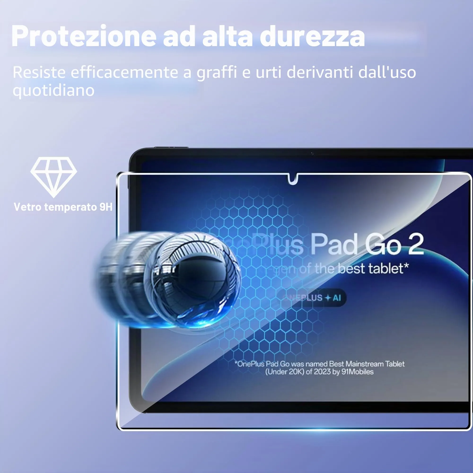 CAUHENYEE Pellicola Protettiva per OnePlus Pad Go 2 / OPPO Pad 5 12.1" Vetro Temperato, Confezione da 2 HD Trasparente Pellicola Protettiva in Vetro Protettiva per OPPO Pad 5 12.1", AntiGraffio - immagine 6