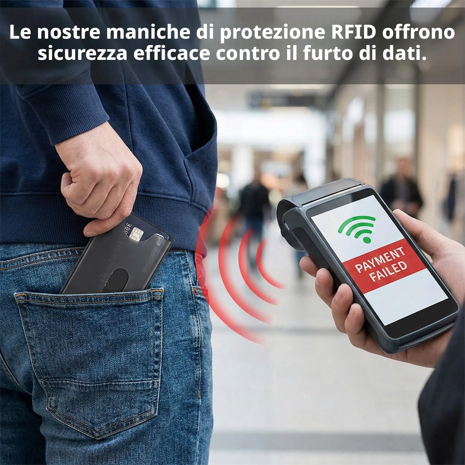 Carehabi Porta Carte di Credito Schermato 6 Pezzi Schermatura Carta di Credito Custodia Trasparente RFID 13.56 MHz per Viaggio e Uso Quotidiano 86x54mm Nero - immagine 2
