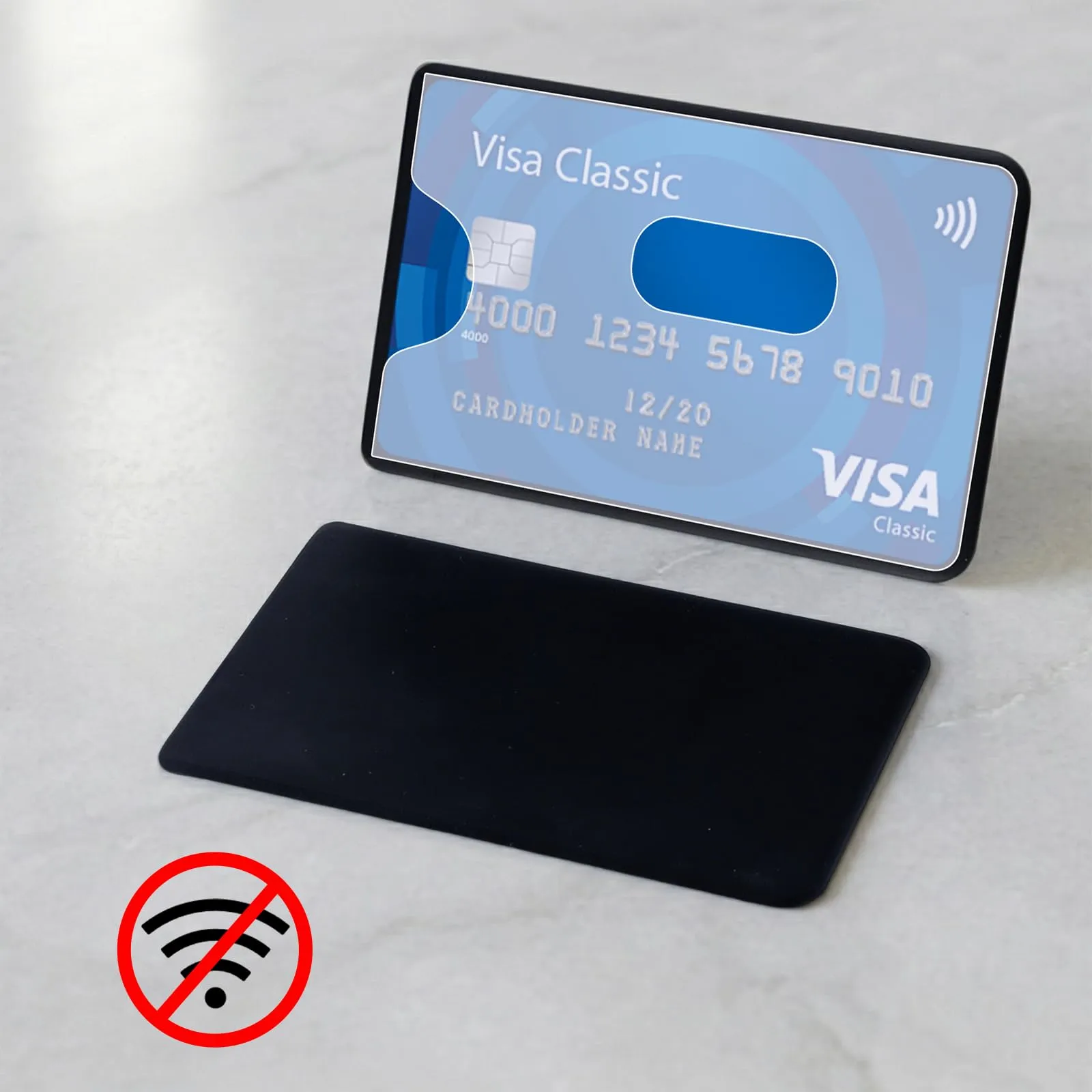 Carehabi Porta Carte di Credito Schermato 6 Pezzi Schermatura Carta di Credito Custodia Trasparente RFID 13.56 MHz per Viaggio e Uso Quotidiano 86x54mm Nero - immagine 5