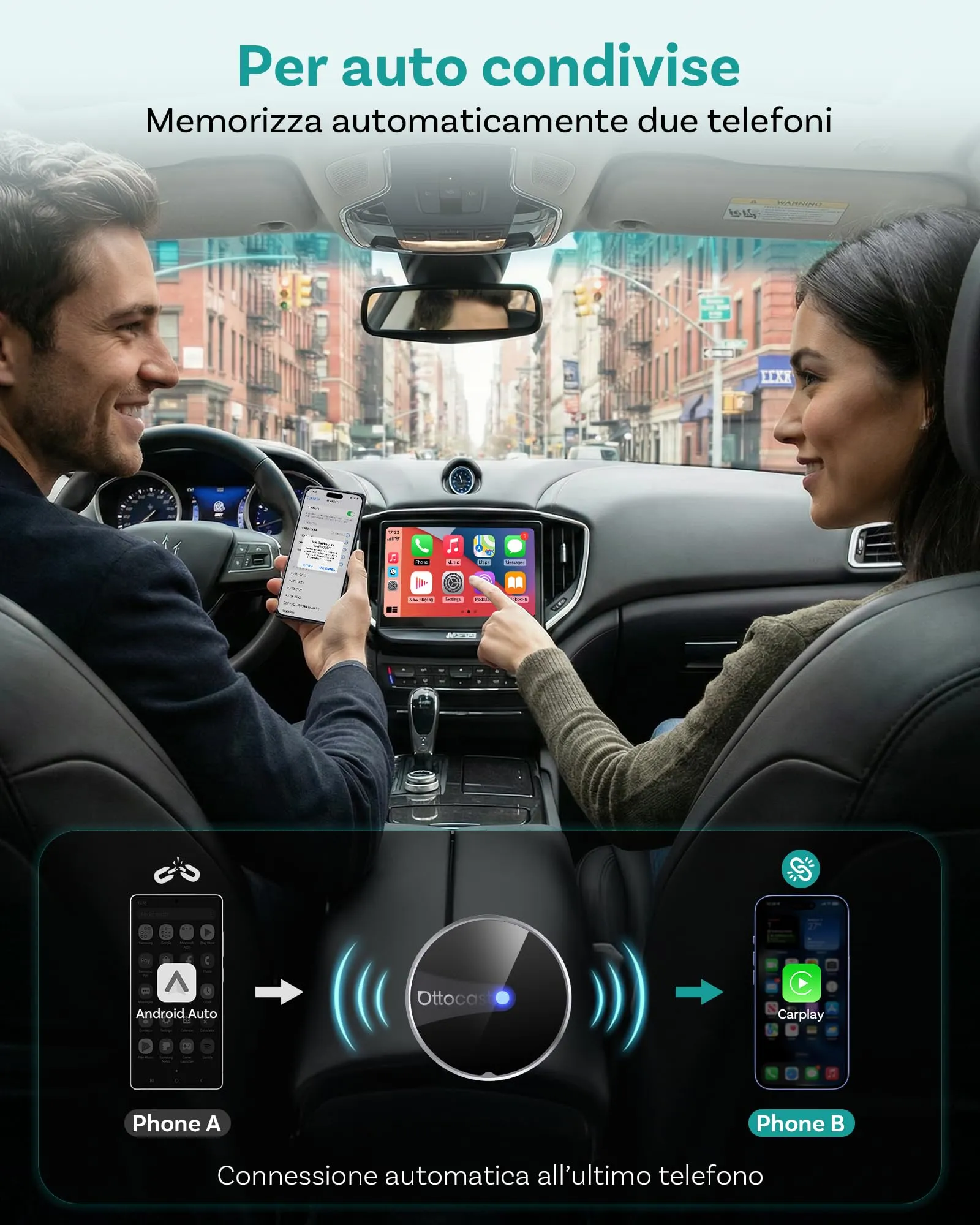 2026 OTTOCAST MINI Cube 3.0 Wireless CarPlay & Android Auto Adapter - immagine 4