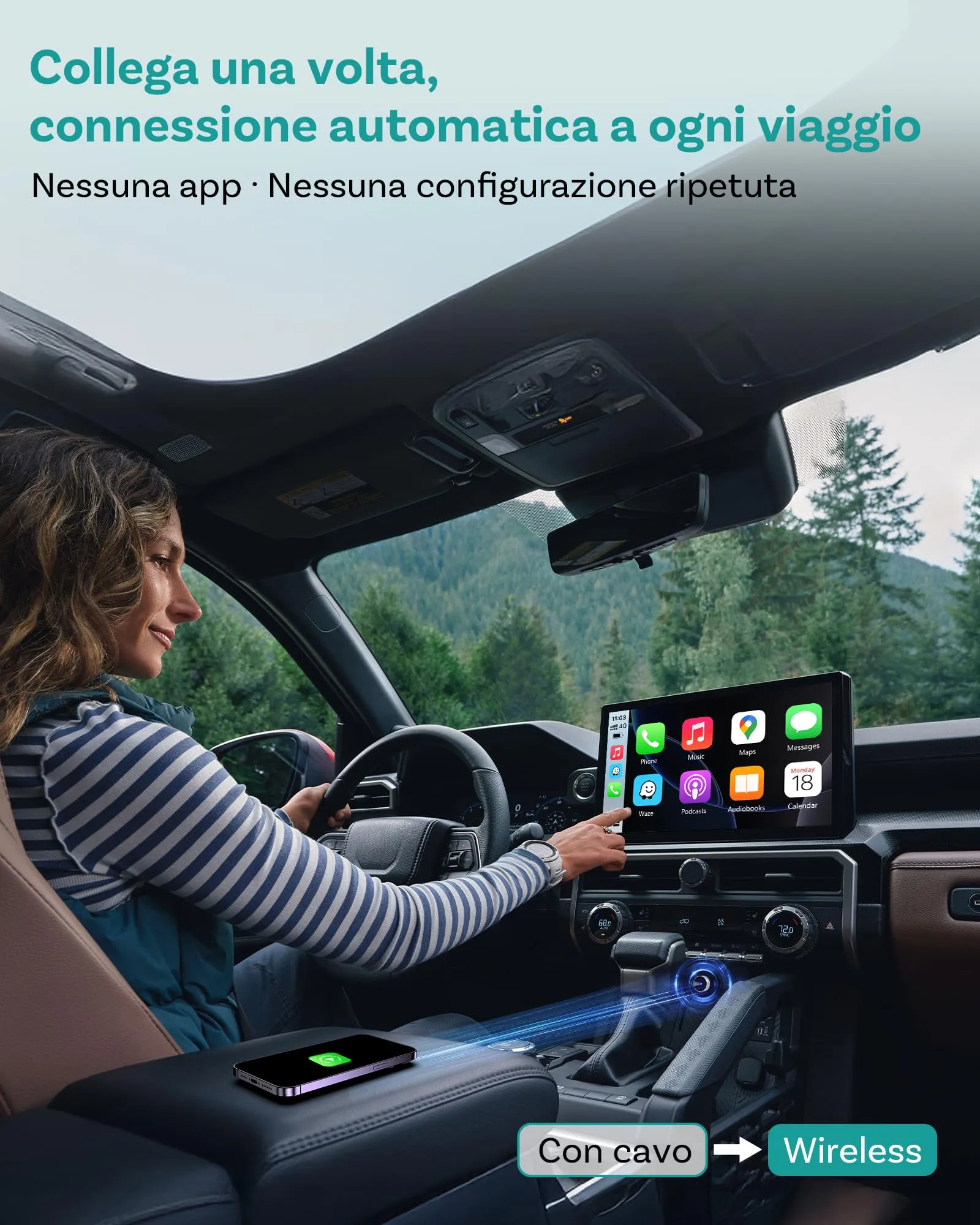 2026 OTTOCAST MINI Cube 3.0 Wireless CarPlay & Android Auto Adapter - immagine 5