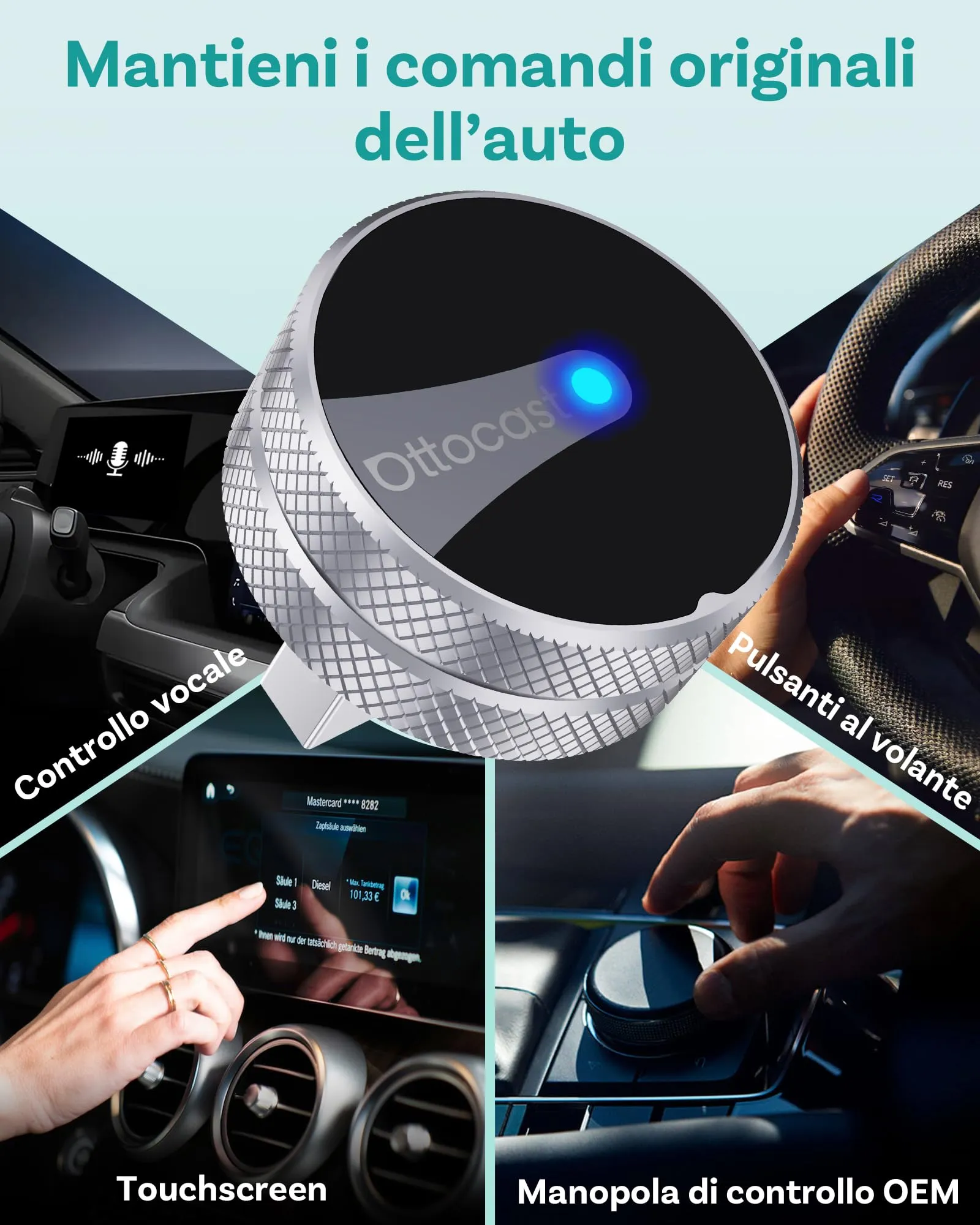 2026 OTTOCAST MINI Cube 3.0 Wireless CarPlay & Android Auto Adapter - immagine 6