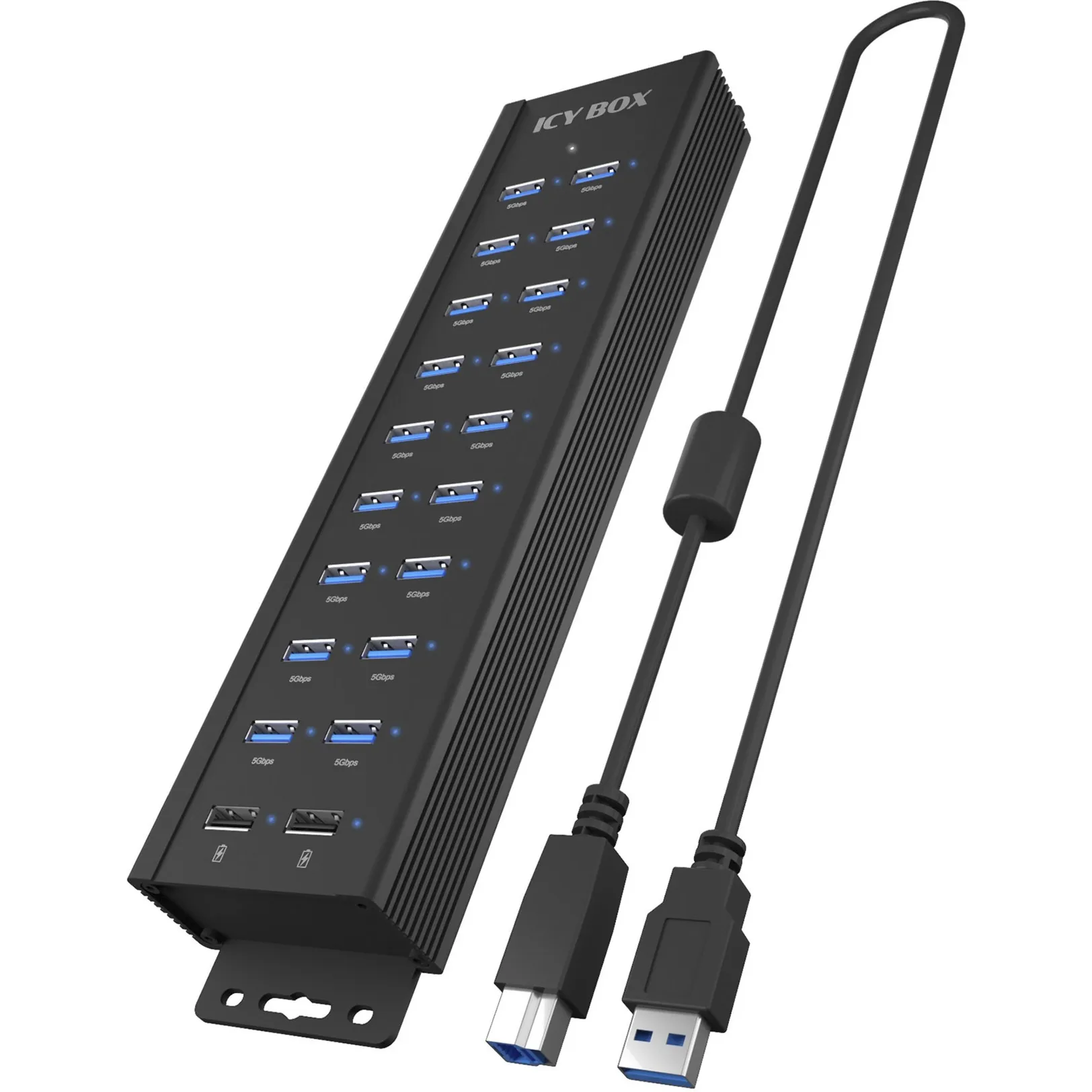 IB-HUB1720-U3 USB 3.2 Gen 1 (3.1 Gen 1) Type-B Nero, Hub USB - immagine 1