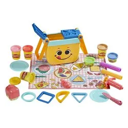 Pasta modellabile ( 4 vasetti 56gr, 2 da 28gr e accessori ) Primo Picnic delle forme playset PLAY DOH F6916 - immagine 1