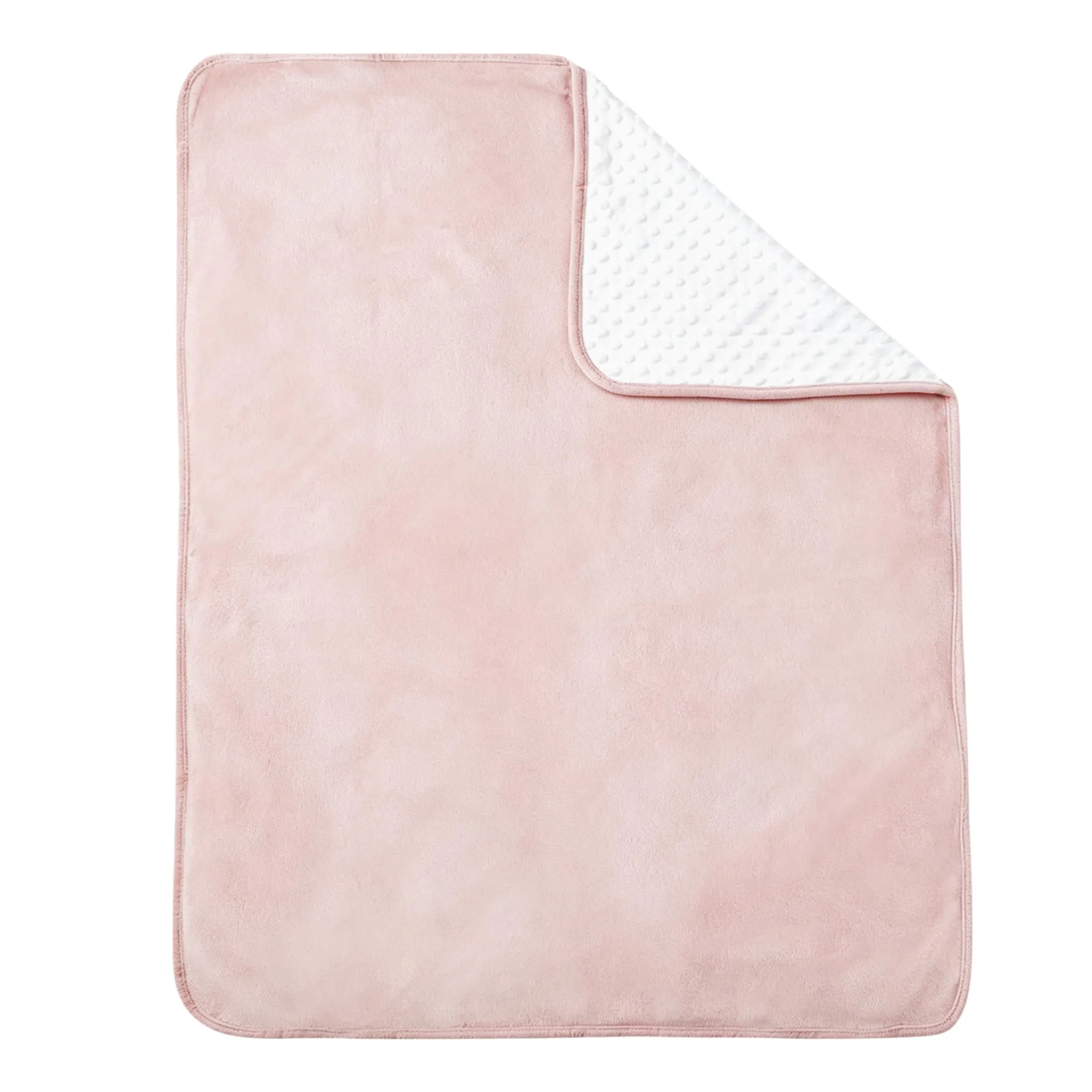 CREVENT Coperta in visone per bambini e bambine, morbido peluche avvolgente per neonati - 75x100 cm (Rosa + Bianco) - immagine 4
