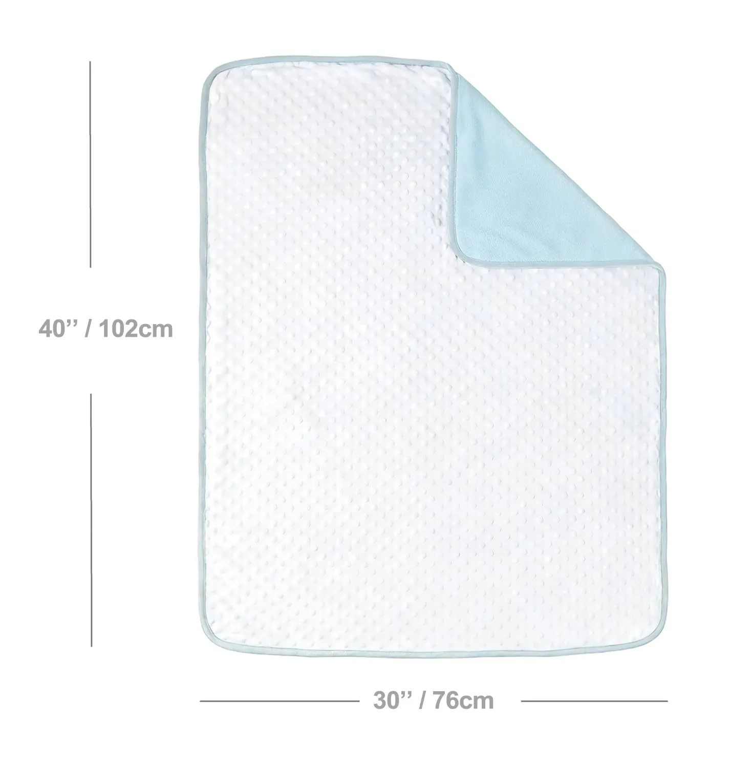 CREVENT Coperta in visone per bambini e bambine, morbido peluche copertina avvolgente per neonati - 75x100 cm (Blu + Bianco) - immagine 3