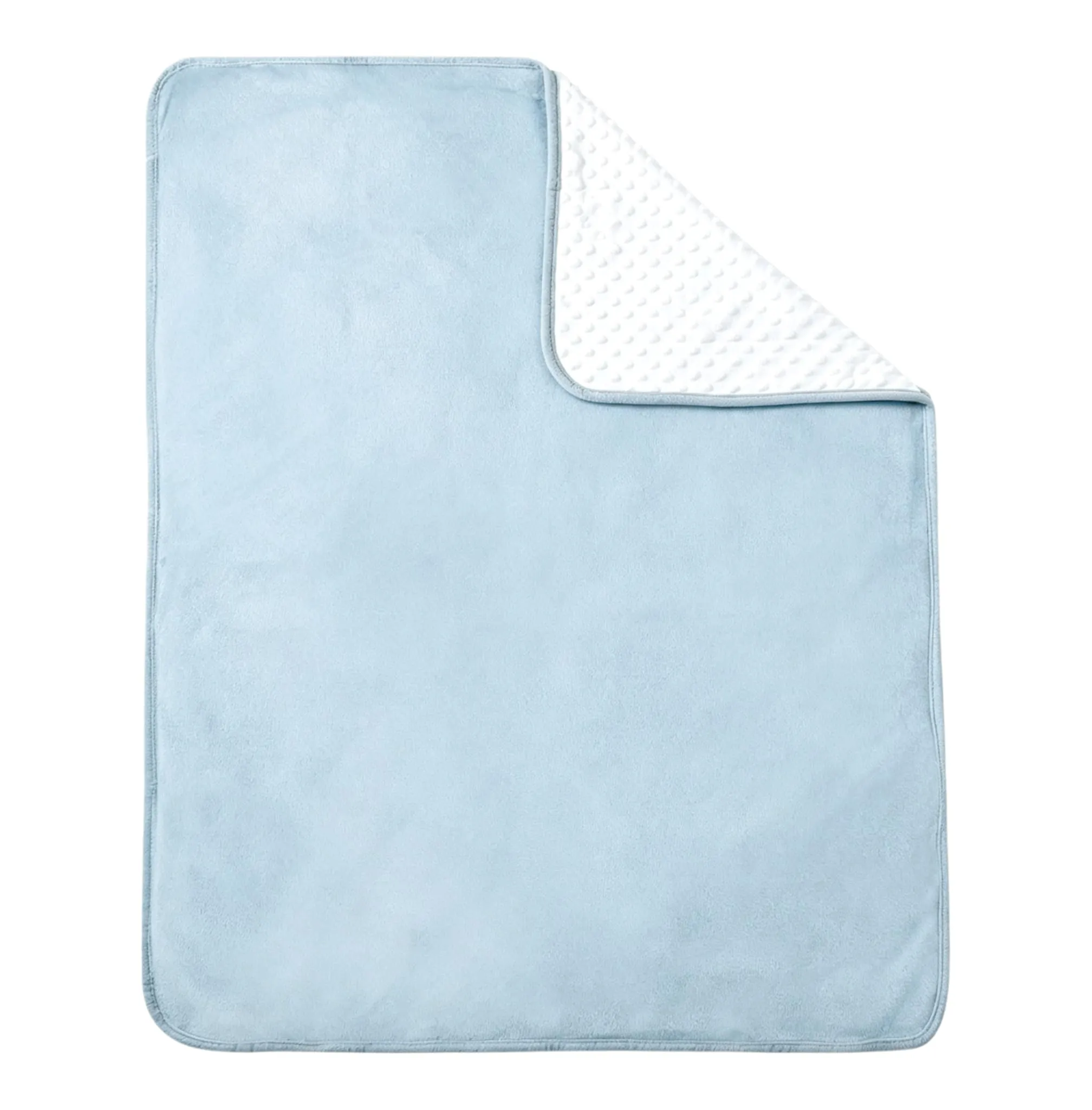 CREVENT Coperta in visone per bambini e bambine, morbido peluche copertina avvolgente per neonati - 75x100 cm (Blu + Bianco) - immagine 6
