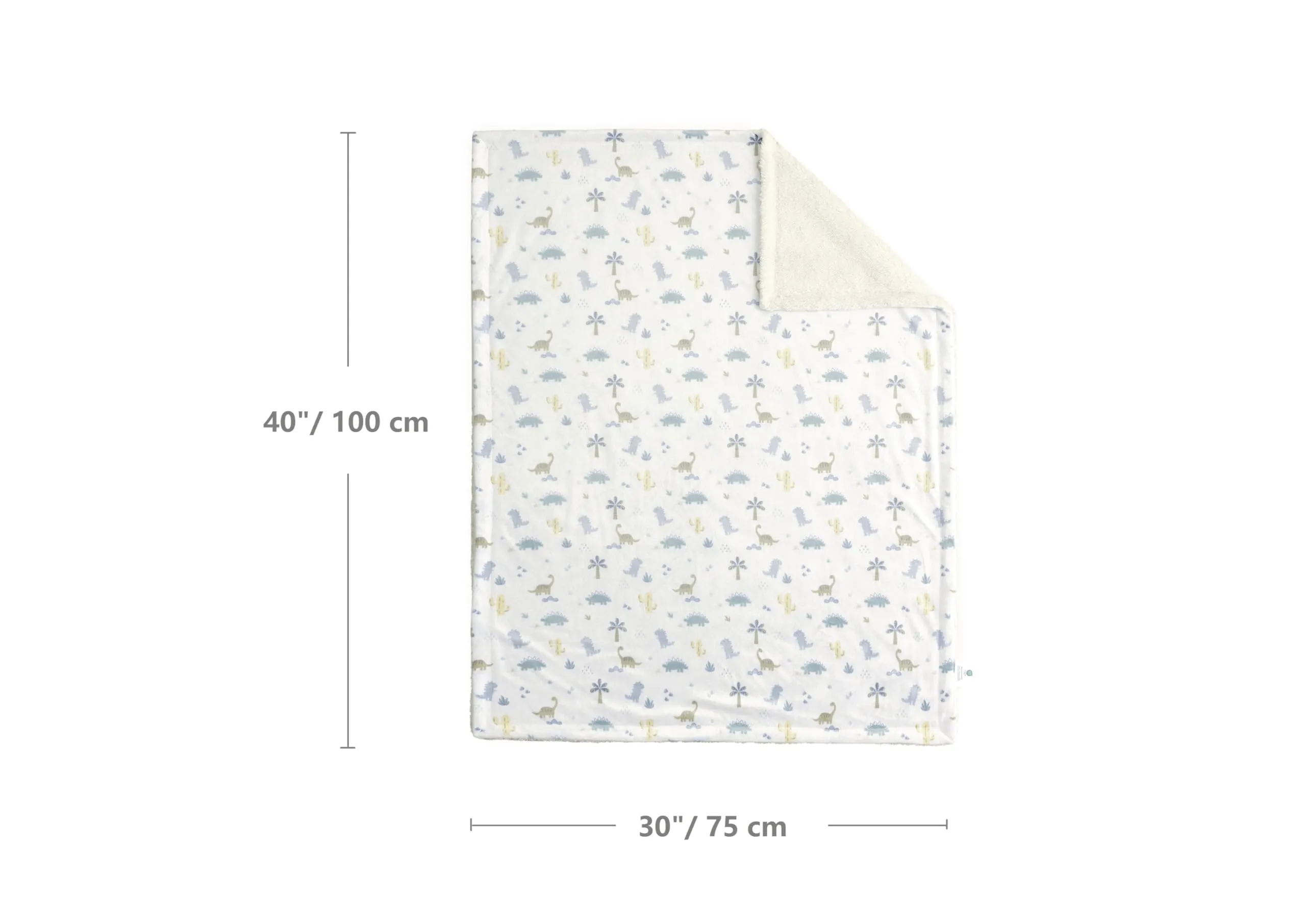 CREVENT 2 pezzi 75 x 100 cm Coperta soffice e calda per neonati e bambini piccoli per lettino e passeggino - Nuvola grigia + Visone Dinosauro - immagine 9