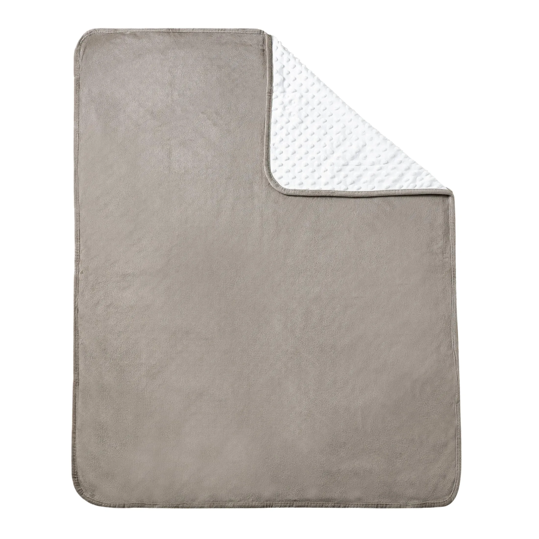 CREVENT Coperta per neonati in visone per bambini e bambine, morbida copertina avvolgente in peluche per neonati - 75x100 cm (grigio + bianco) - immagine 5