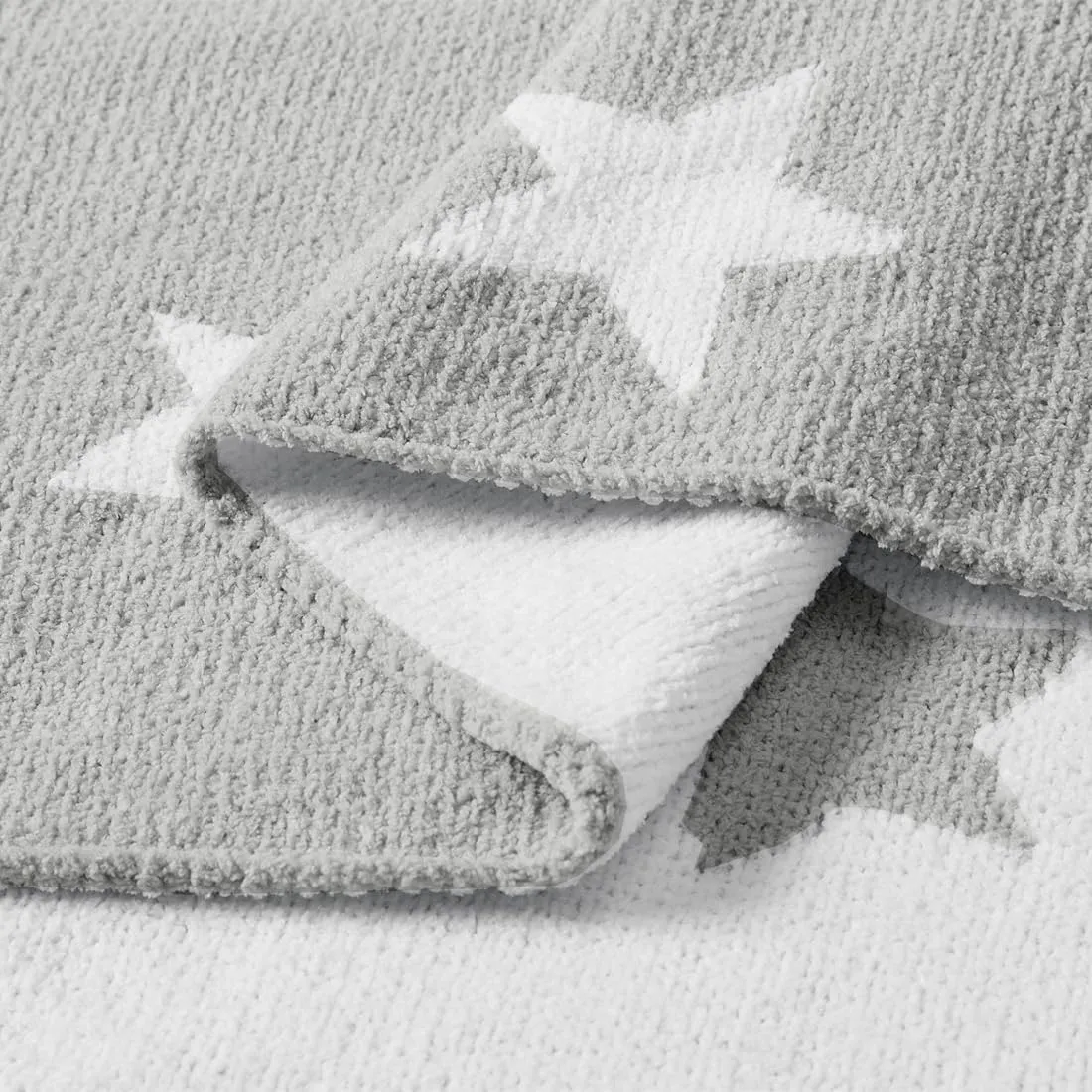CREVENT 2 pezzi 75 x 100 cm Coperta soffice e calda per neonati e bambini piccoli per lettino e passeggino - Nuvola grigia + Grigio a maglia - immagine 7