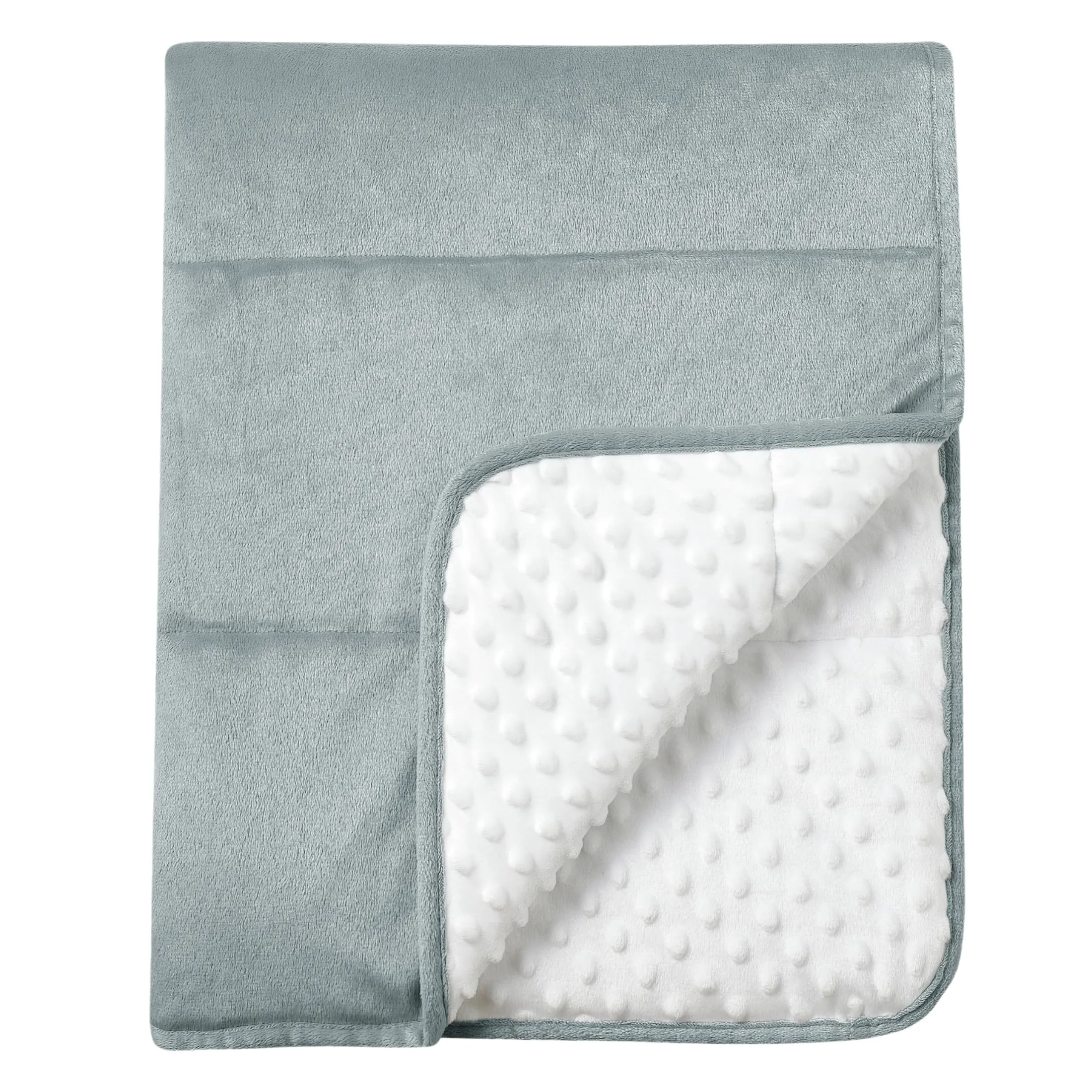 CREVENT Trapunta in visone per bambini, per maschi e femmine, morbido peluche coperta avvolgente per neonati - 75x100 cm (grigio + bianco) - immagine 2