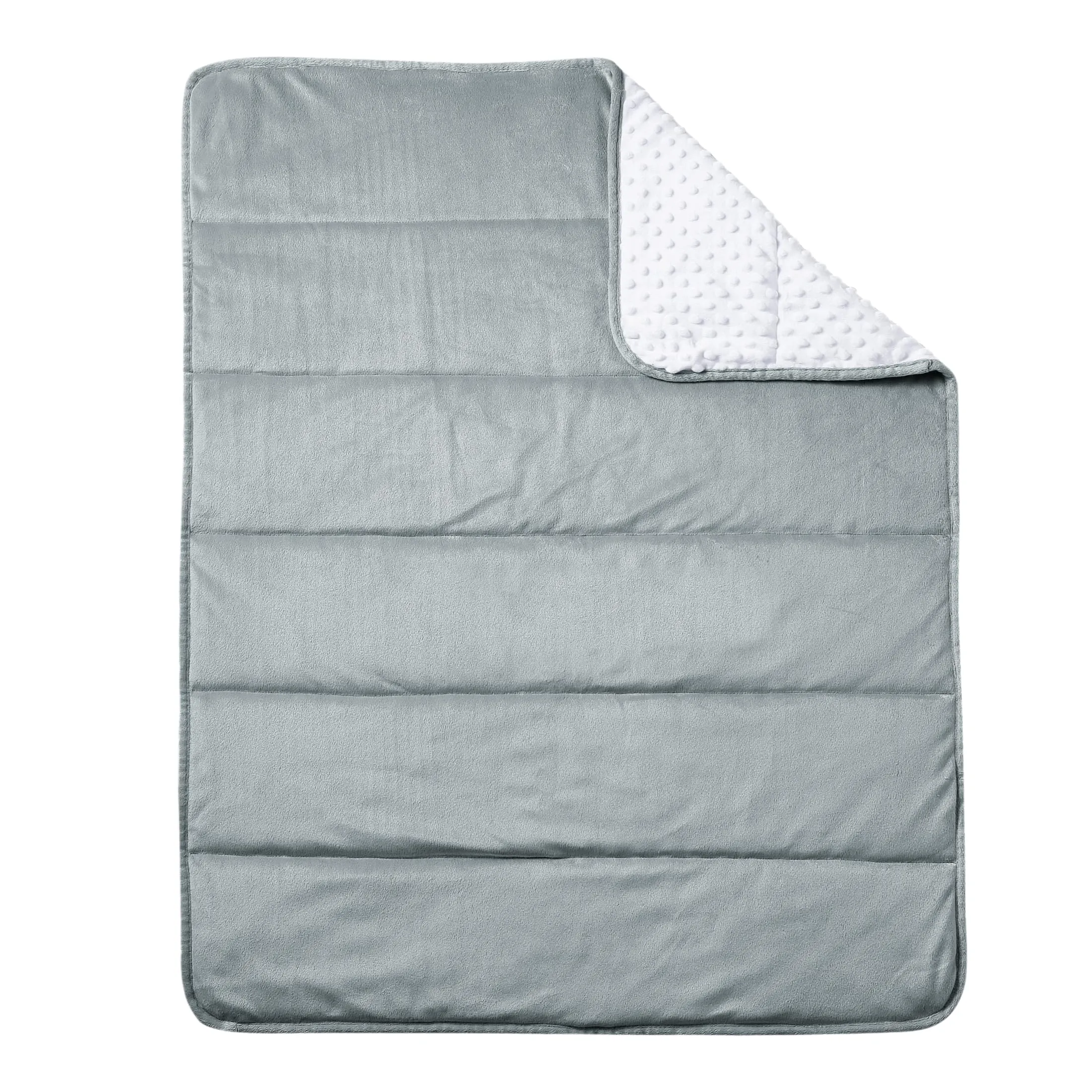 CREVENT Trapunta in visone per bambini, per maschi e femmine, morbido peluche coperta avvolgente per neonati - 75x100 cm (grigio + bianco) - immagine 5