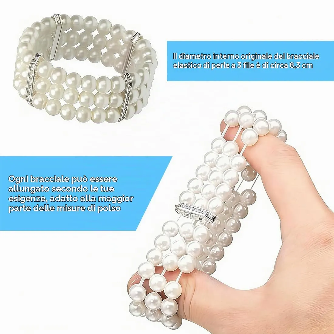 OIXYEY 1 Set Collana Perle Donna, 3 File Collana Di Perle Anni '20 Accessori, Orecchini Di Perle Bracciale Elasticizzato, Accessori Da Donna Per Feste Balli Matrimoni (Argento A) - immagine 4