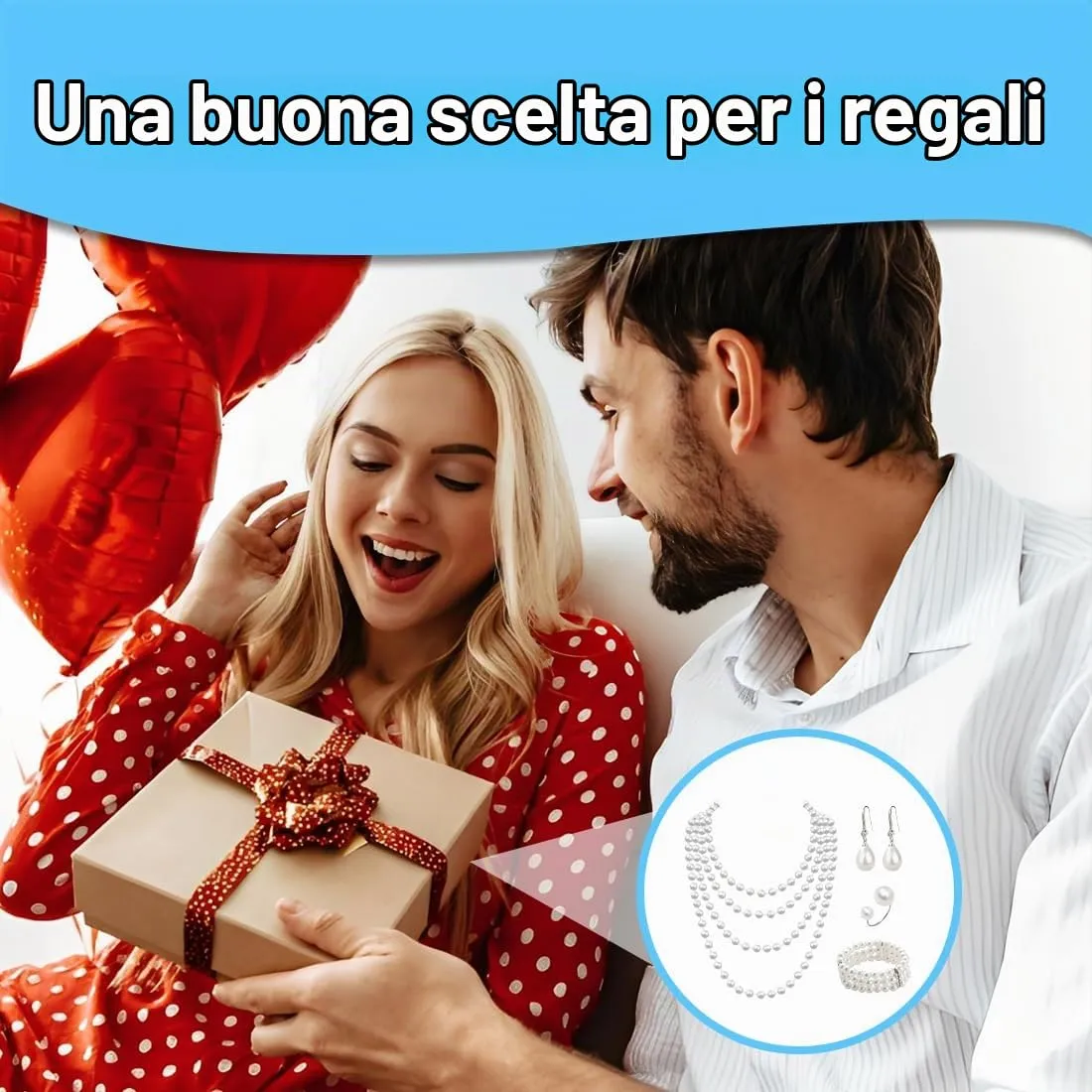 OIXYEY 1 Set Collana Perle Donna, 3 File Collana Di Perle Anni '20 Accessori, Orecchini Di Perle Bracciale Elasticizzato, Accessori Da Donna Per Feste Balli Matrimoni (Argento A) - immagine 6