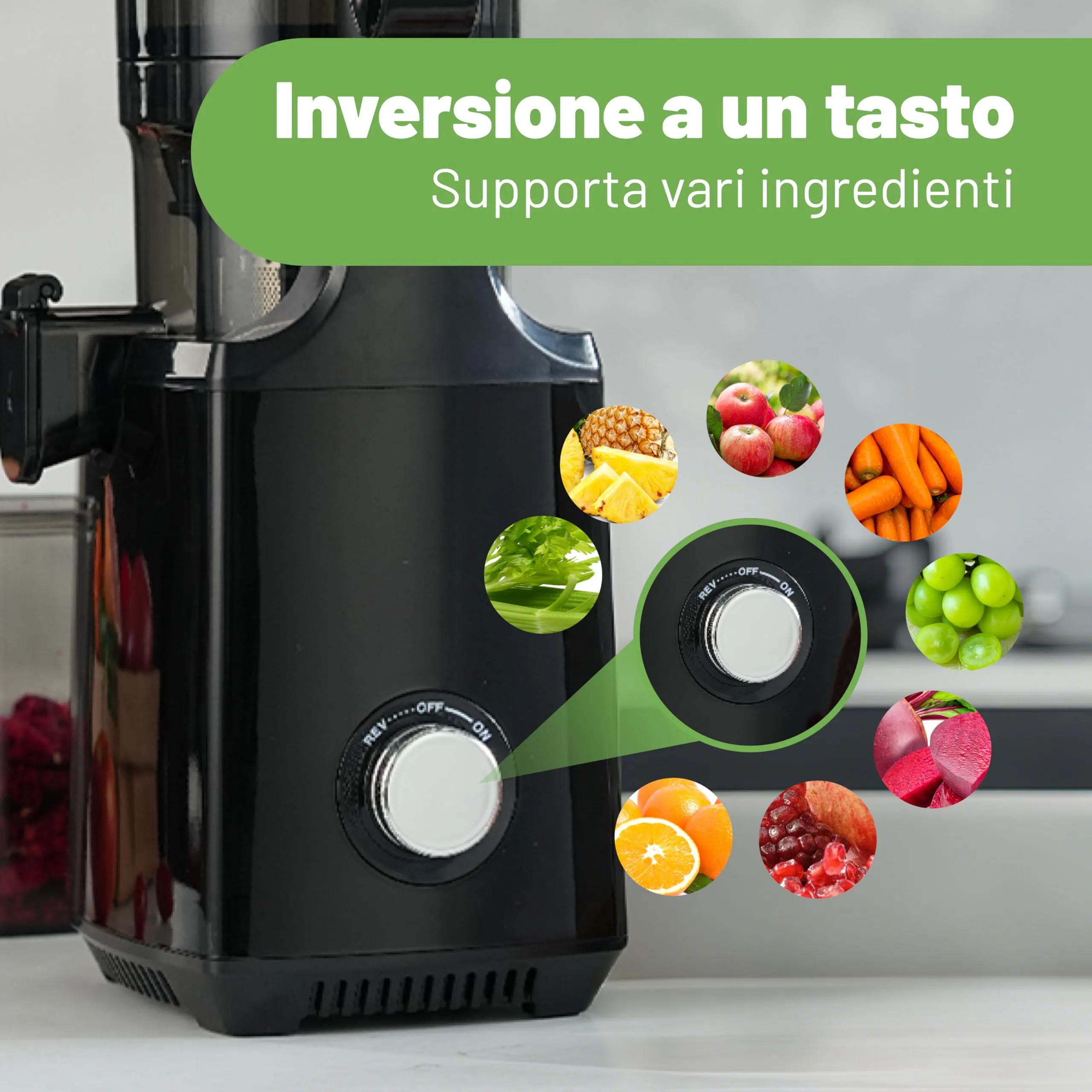 Fretta Estrattore di succo a freddo, 250W, bocca da 135 mm (Nero) - immagine 8
