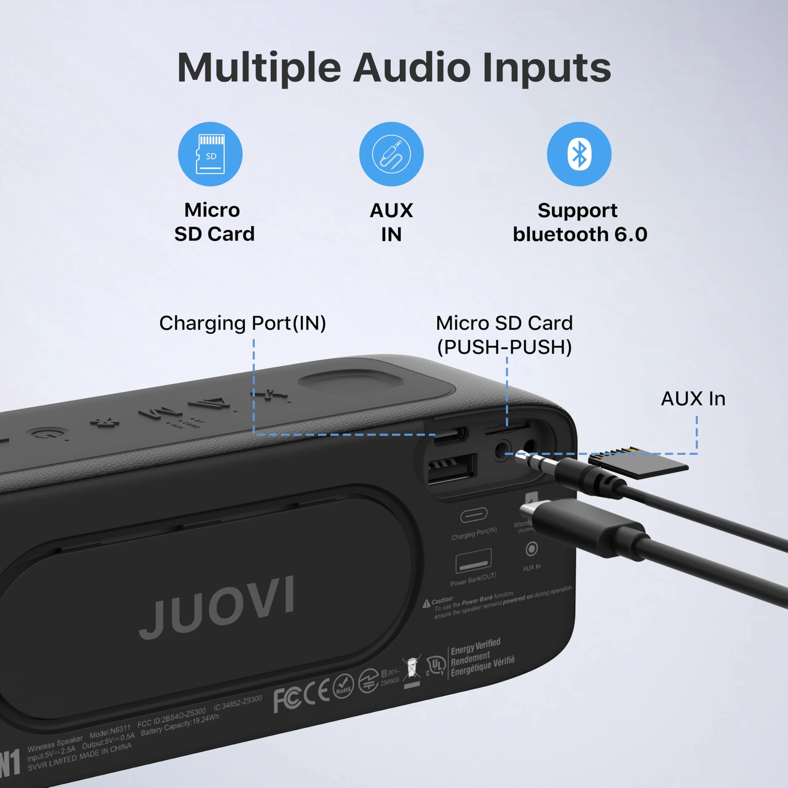 JUOVI Cassa Bluetooth Portatile Impermeabile IP68 - immagine 8