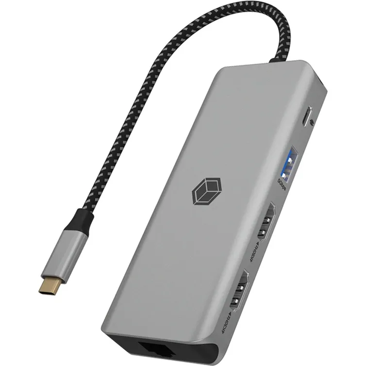 IB-DK4012-CPD Cablato USB 3.2 Gen 1 (3.1 Gen 1) Type-C Antracite, Nero, Docking station - immagine 1