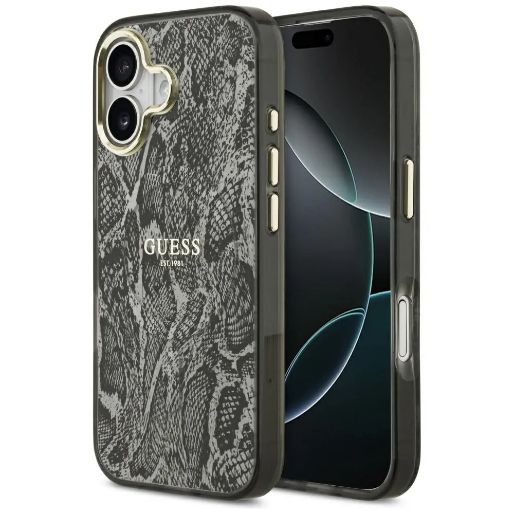 Custodia MagSafe per Apple iPhone 17, Guess, Python Pattern, Nera - immagine 1