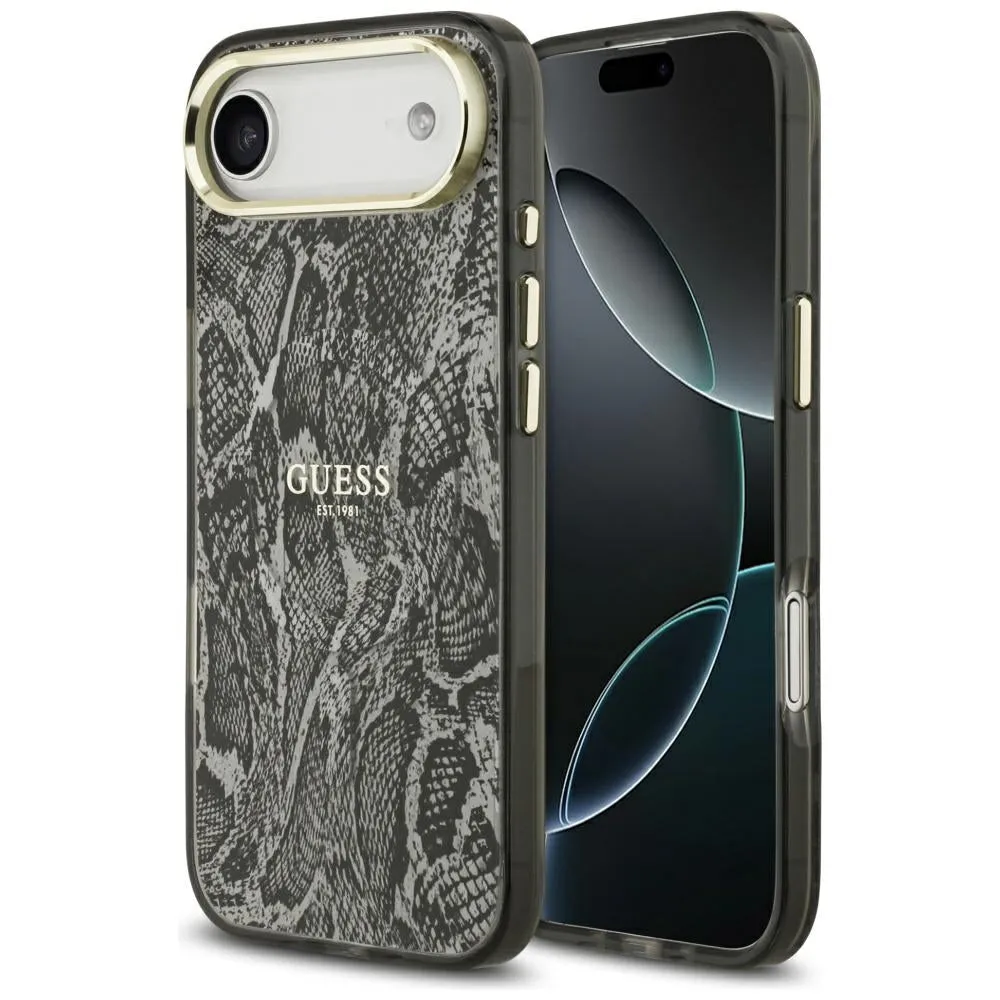 Custodia MagSafe per Apple iPhone 17 Air, Guess, Motivo Python, Nera - immagine 1