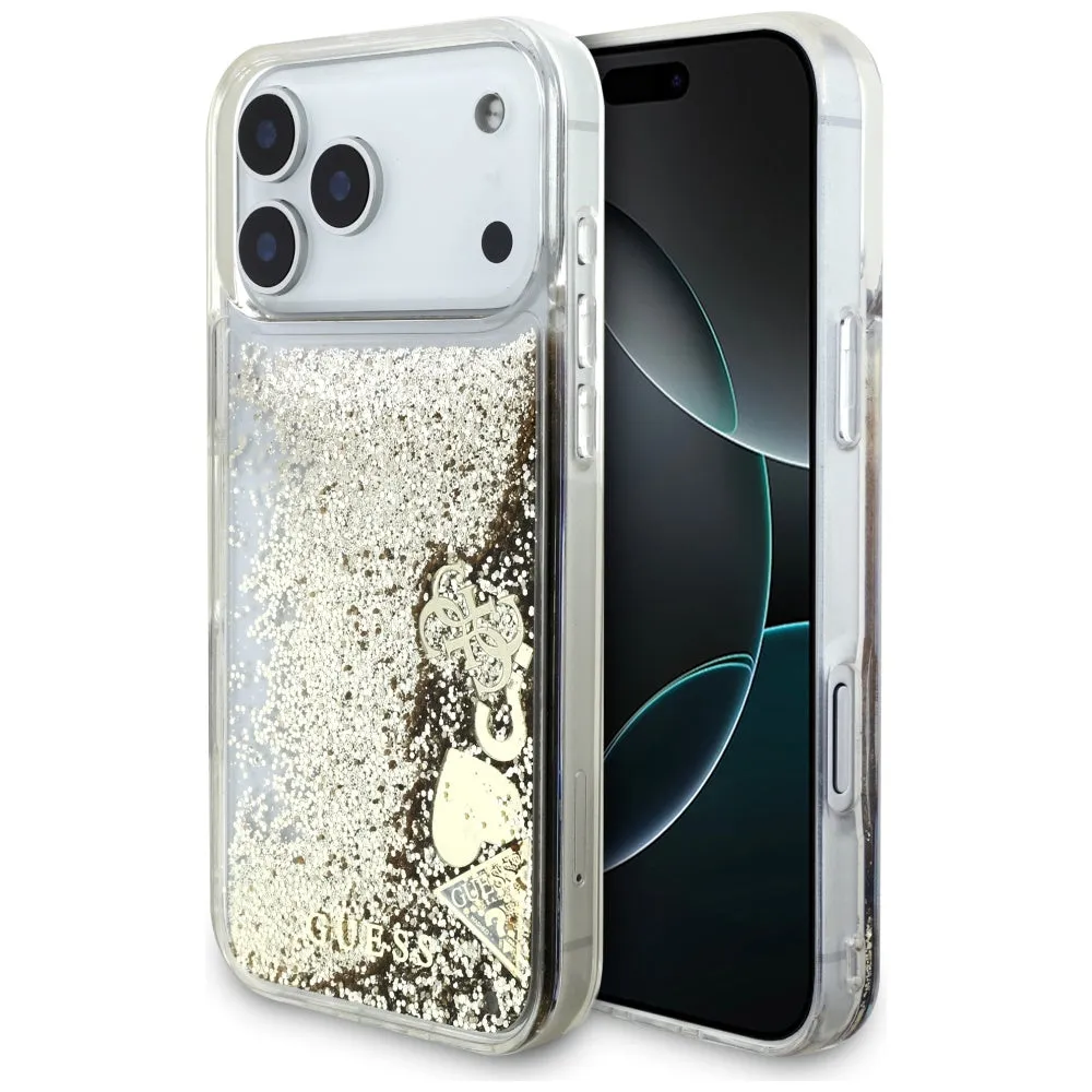 Custodia per Apple iPhone 17 Pro, Guess, Liquid Glitter Charms, Dorata - immagine 1