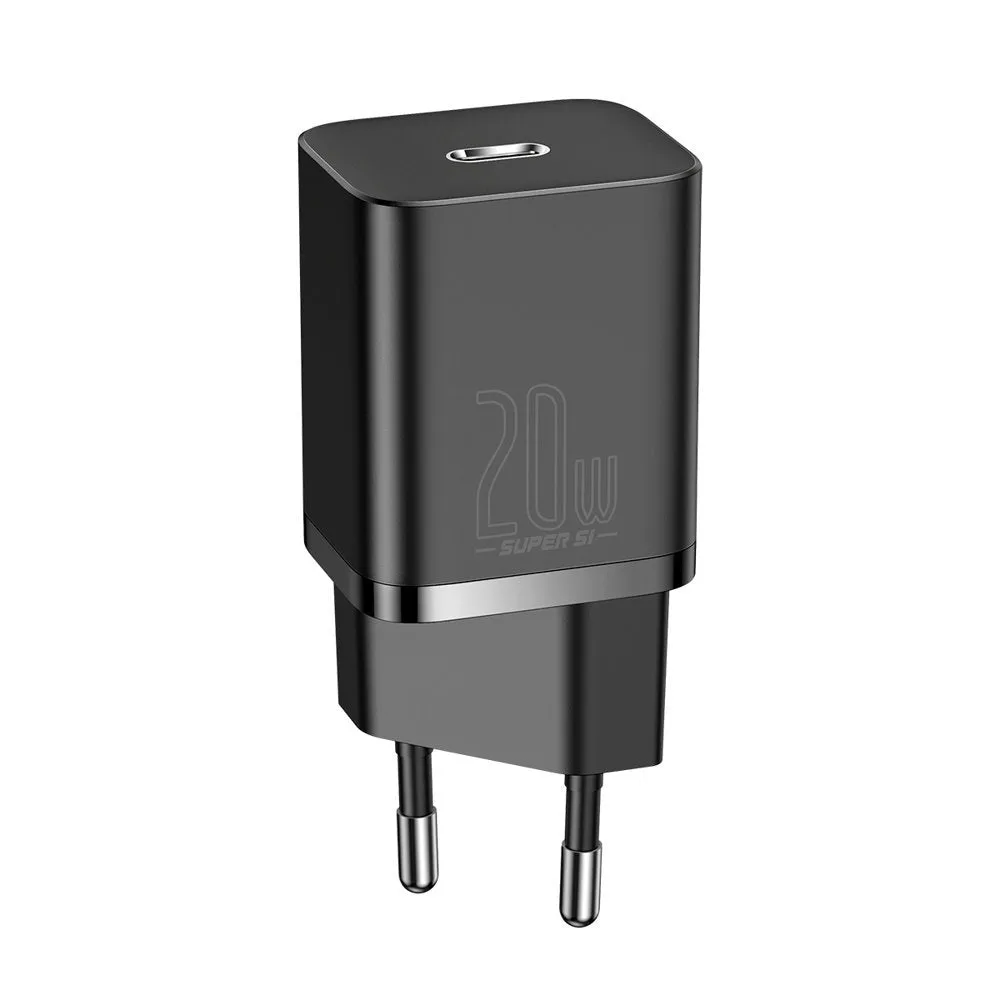 Caricatore da rete Baseus Super Si, 20W, 3A, 1 x USB-C, Nero CCSUP-B01 - immagine 1