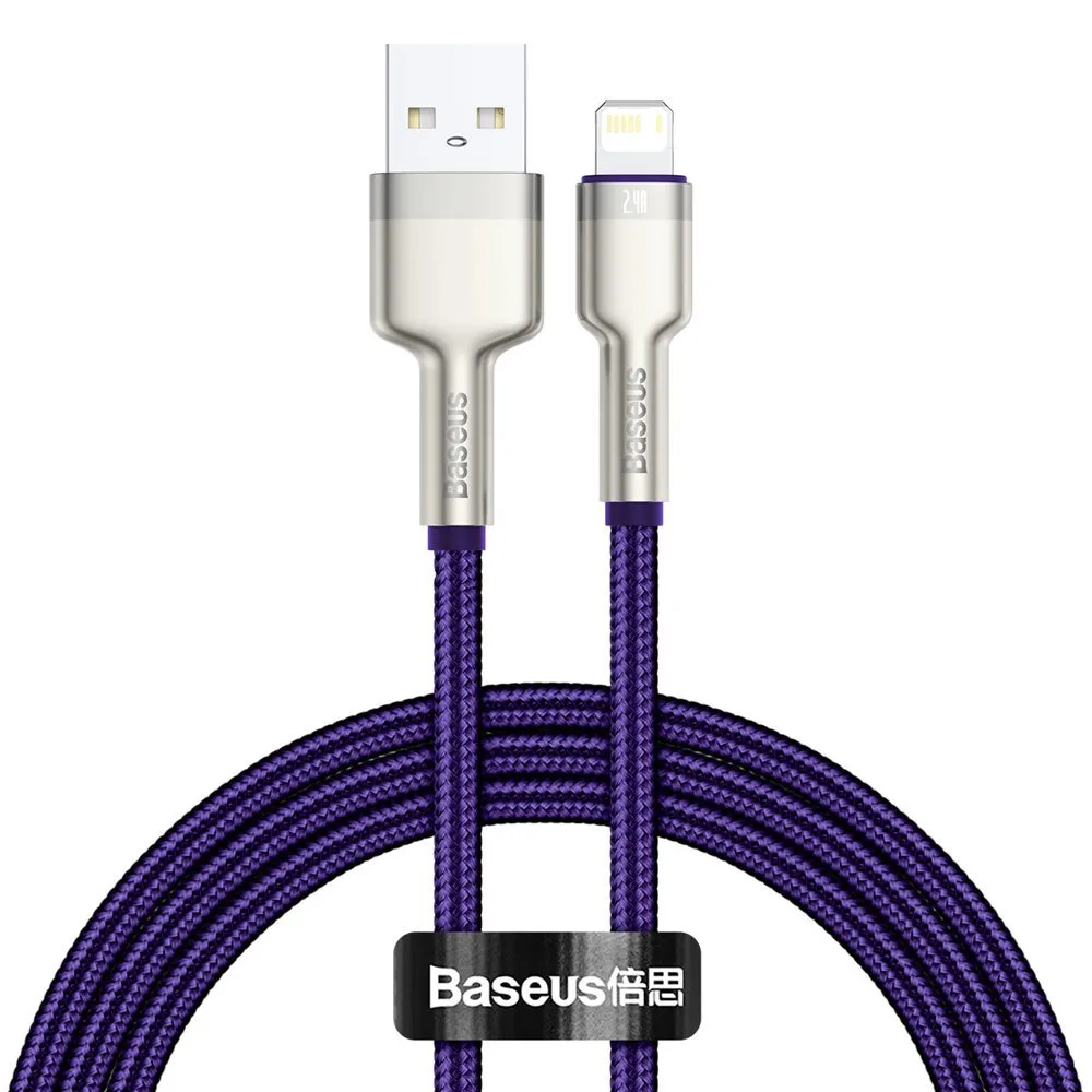Cavo Dati e Ricarica USB-A - Lightning Baseus Cafule Metal Series, 18W, 1m, Viola CALJK-A05 - immagine 1