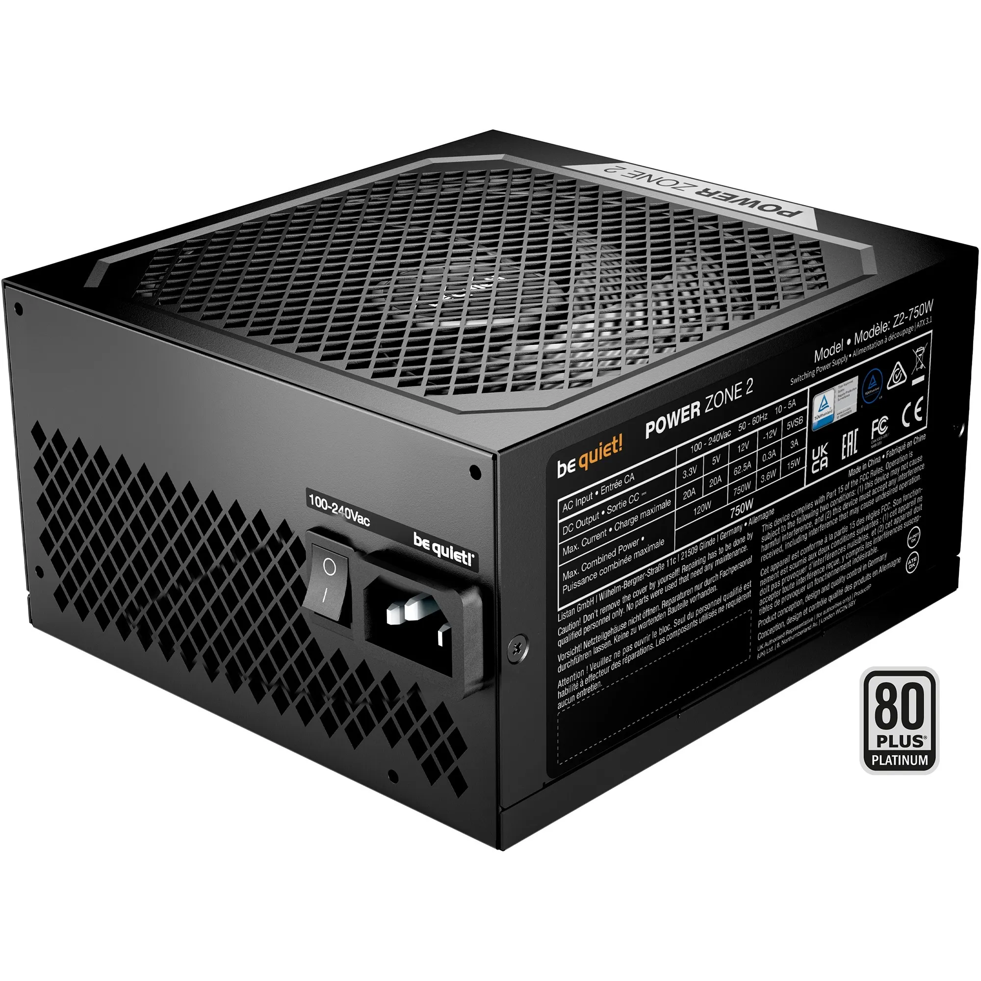 POWER ZONE 2 750W alimentatore per computer 20+4 pin ATX ATX Nero, Alimentatore PC - immagine 1