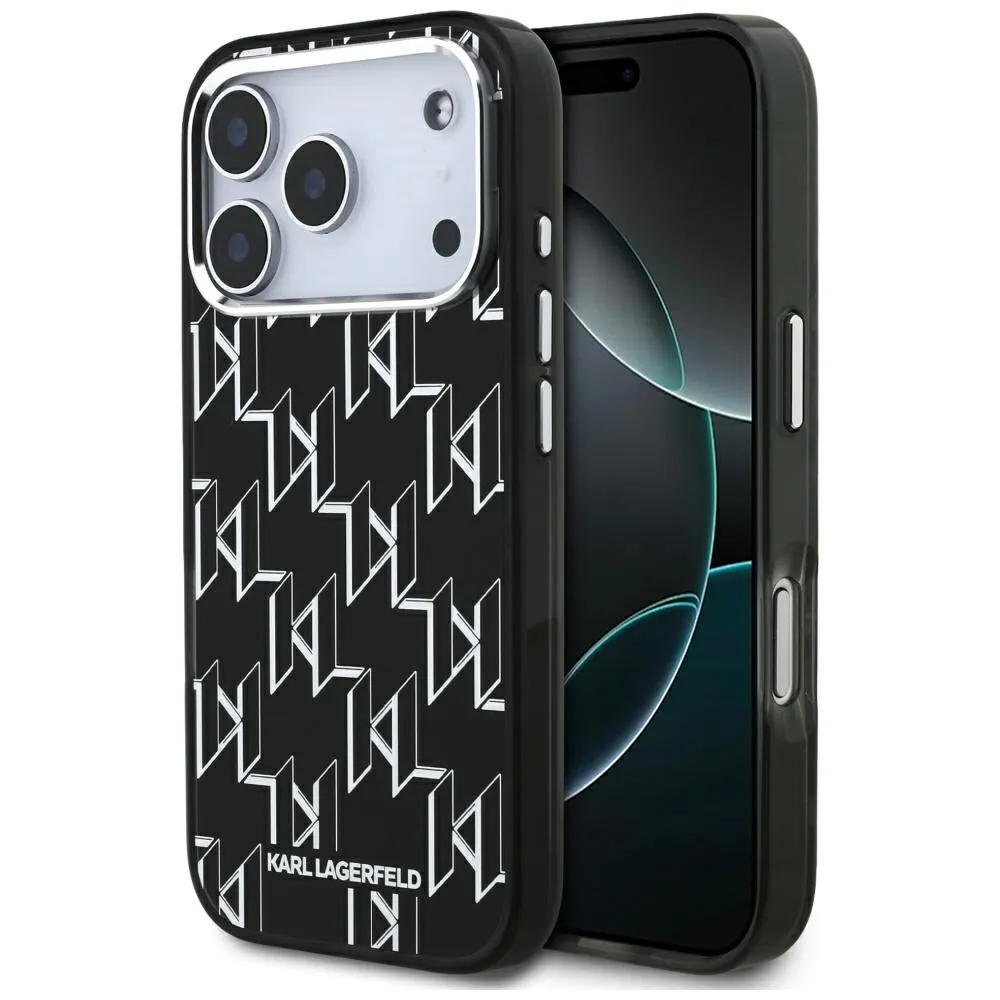 Custodia MagSafe per Apple iPhone 17 Pro, Karl Lagerfeld, IML KL Monogram, Nera - immagine 1