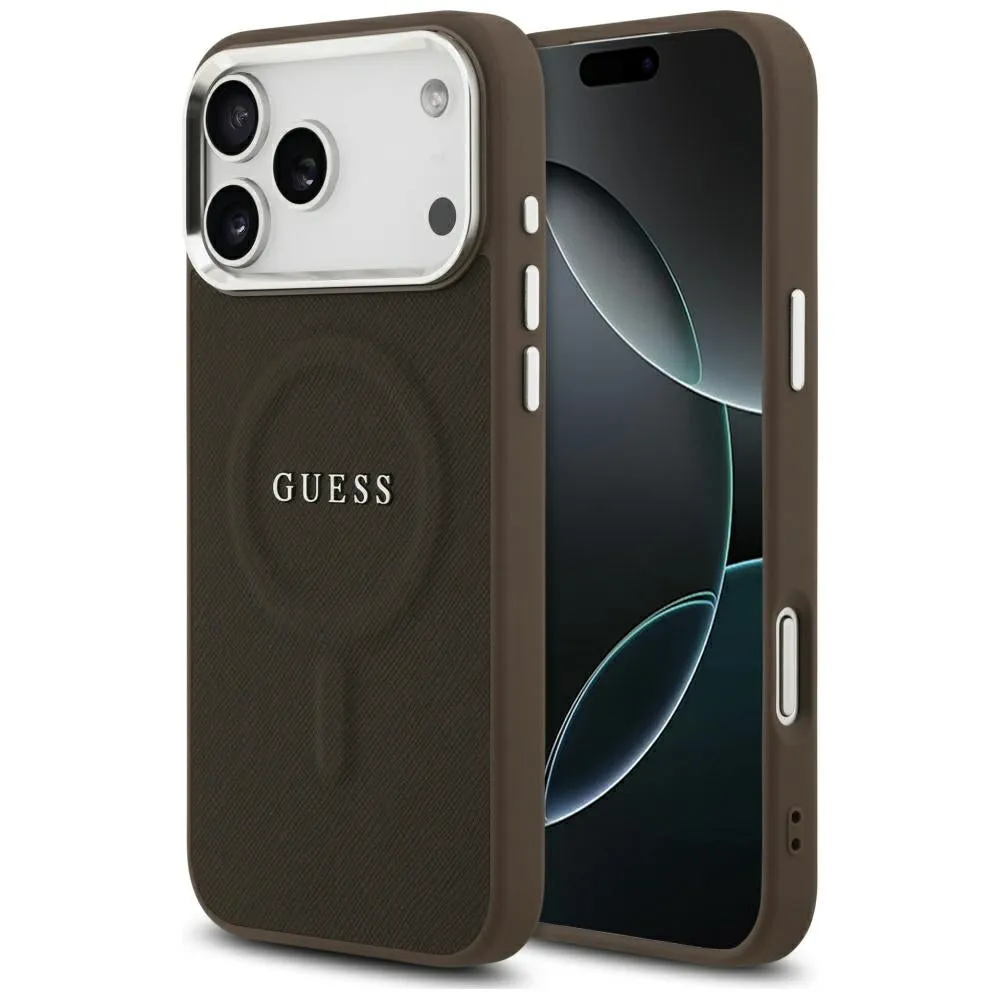 Custodia MagSafe per Apple iPhone 17 Pro, Guess, Classic Logo, Marrone - immagine 1