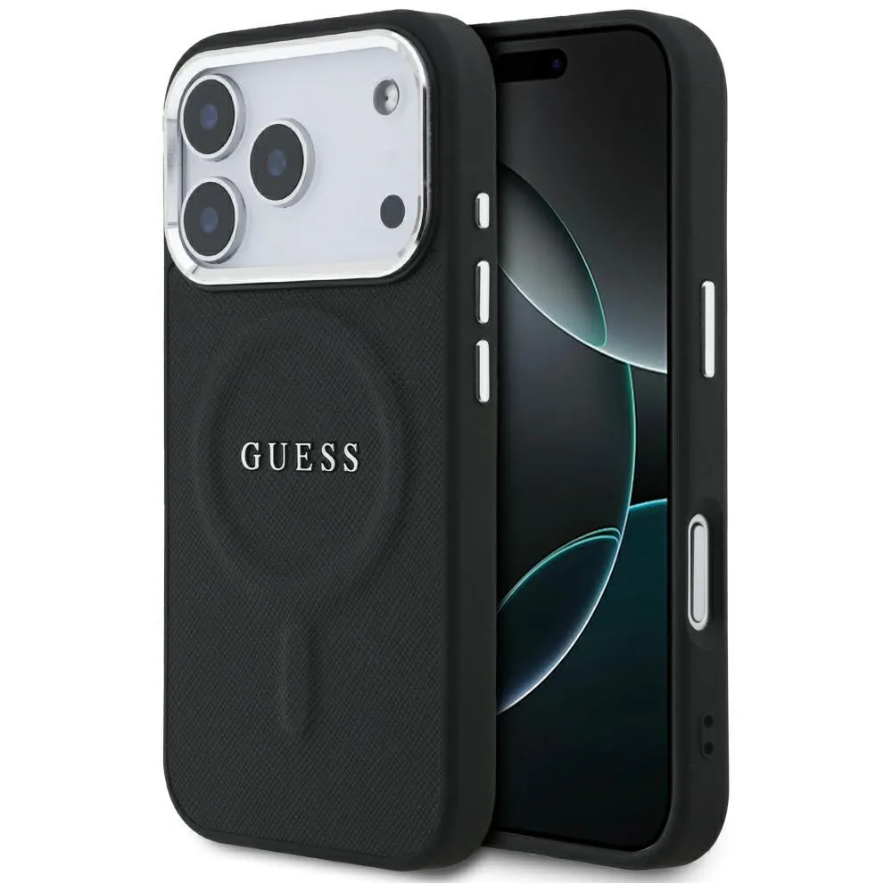 Custodia MagSafe per Apple iPhone 17 Pro, Guess, Classic Logo, Nera - immagine 1