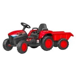 Trattore elettrico con rimorchio 12V RC Litio (136x52cm) ESPIDKO Rosso 42753 - immagine 1