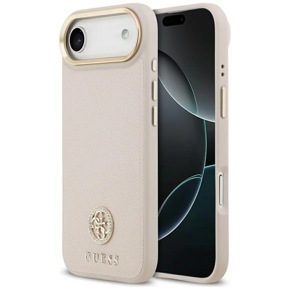 Custodia MagSafe per Apple iPhone 17 Air, Guess, Grained Strass Logo, Rosa - immagine 1