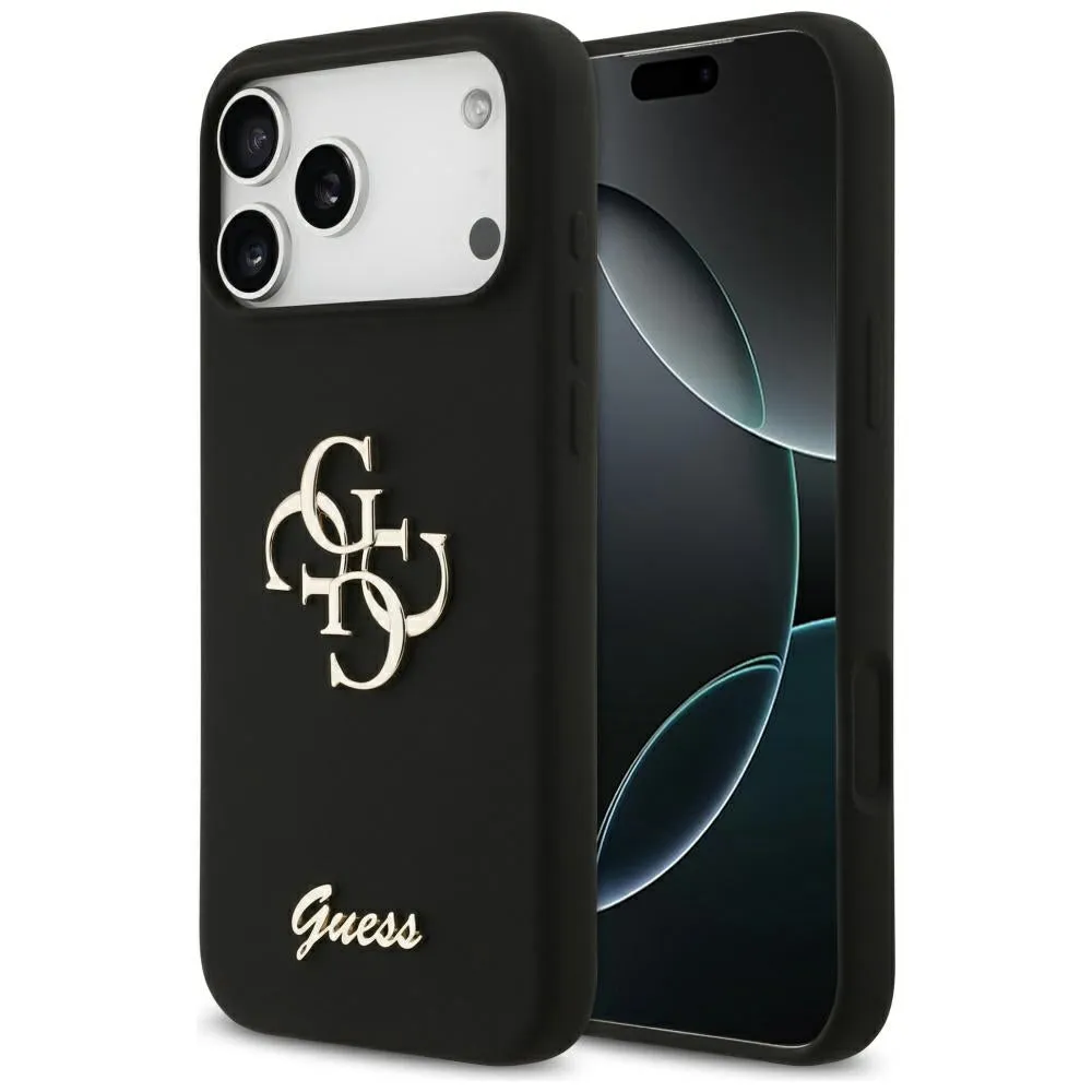 Custodia per Apple iPhone 17 Pro Max, Guess, Big 4G Script, Nera - immagine 1