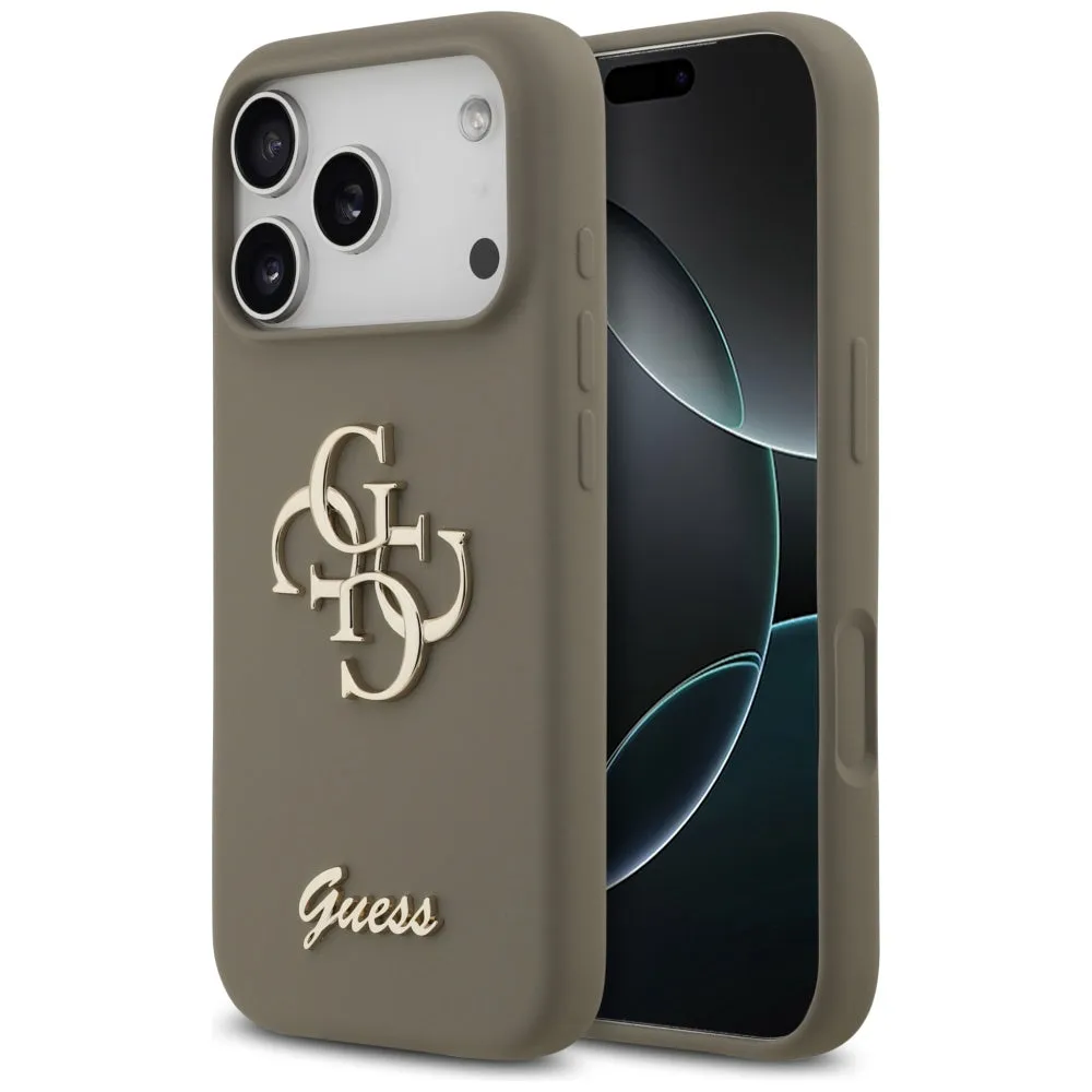 Custodia per Apple iPhone 17 Pro, Guess, Big 4G Script, Marrone - immagine 1