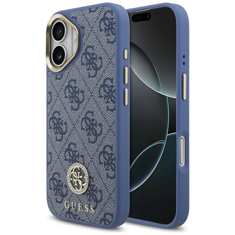 Custodia per Apple iPhone 17, Guess, 4G Strass Logo, Blu - immagine 1