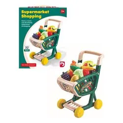 Carrello spesa giocattolo con 32 alimenti giocattolo inclusi (31x24x40cm) 36200 - immagine 1