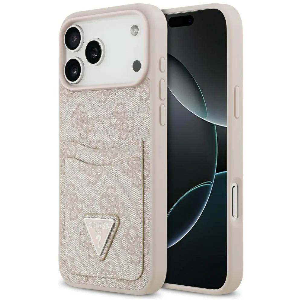 Custodia per Apple iPhone 17 Pro Max, Guess, 4G Double Card Triangle, Rosa - immagine 1