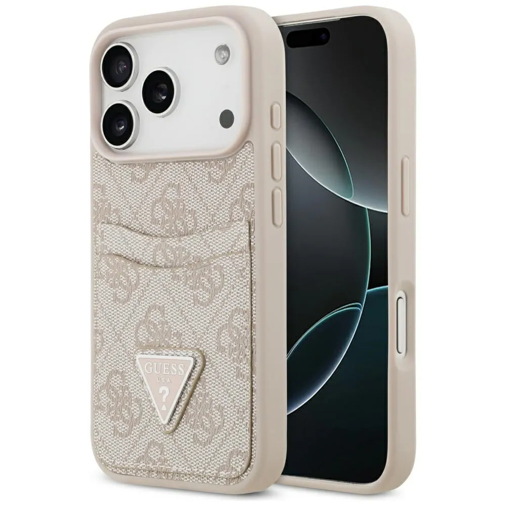 Custodia per Apple iPhone 17 Pro, Guess, 4G Double Card Triangle, Rosa - immagine 1