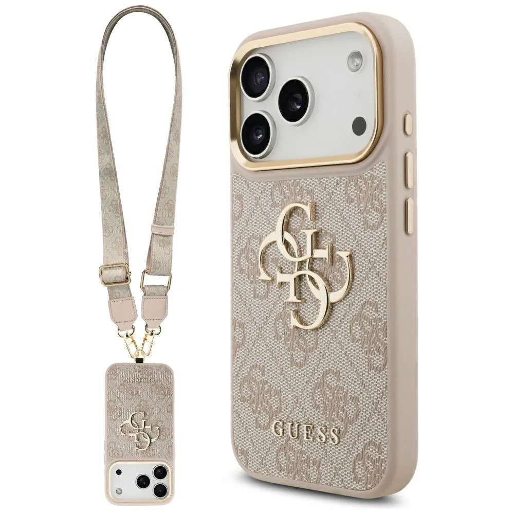 Custodia per Apple iPhone 17 Pro, Guess, Big 4G Classic Logo with Big Strap, Rosa - immagine 1