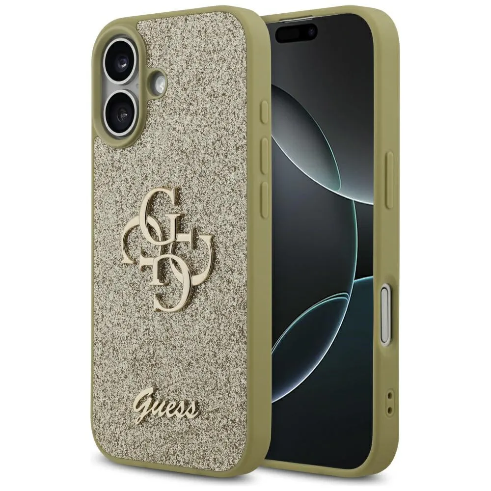Custodia per Apple iPhone 17, Guess, Fixed Glitter Big 4G, Dorata - immagine 1