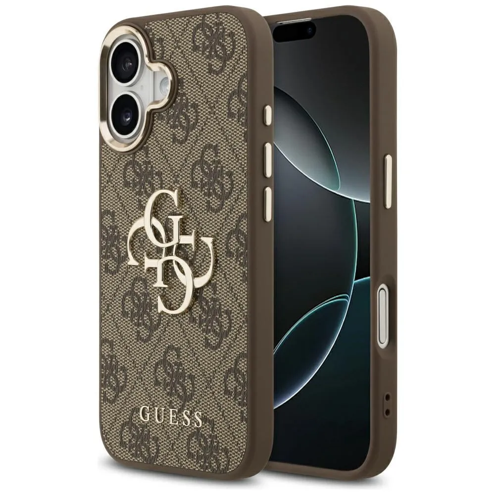 Custodia per Apple iPhone 17, Guess, Big 4G Logo Classic, Marrone Dorato - immagine 1