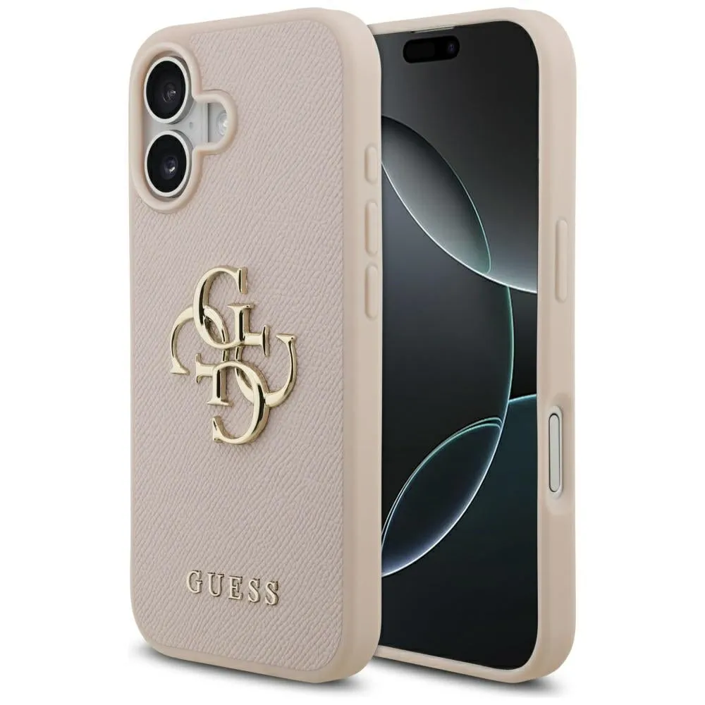 Custodia per Apple iPhone 17, Guess, 4G Grained Big and Classic Logo, Rosa - immagine 1