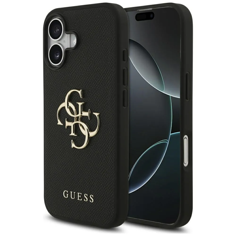 Custodia per Apple iPhone 17, Guess, 4G Grained Big and Classic Logo, Nera - immagine 1