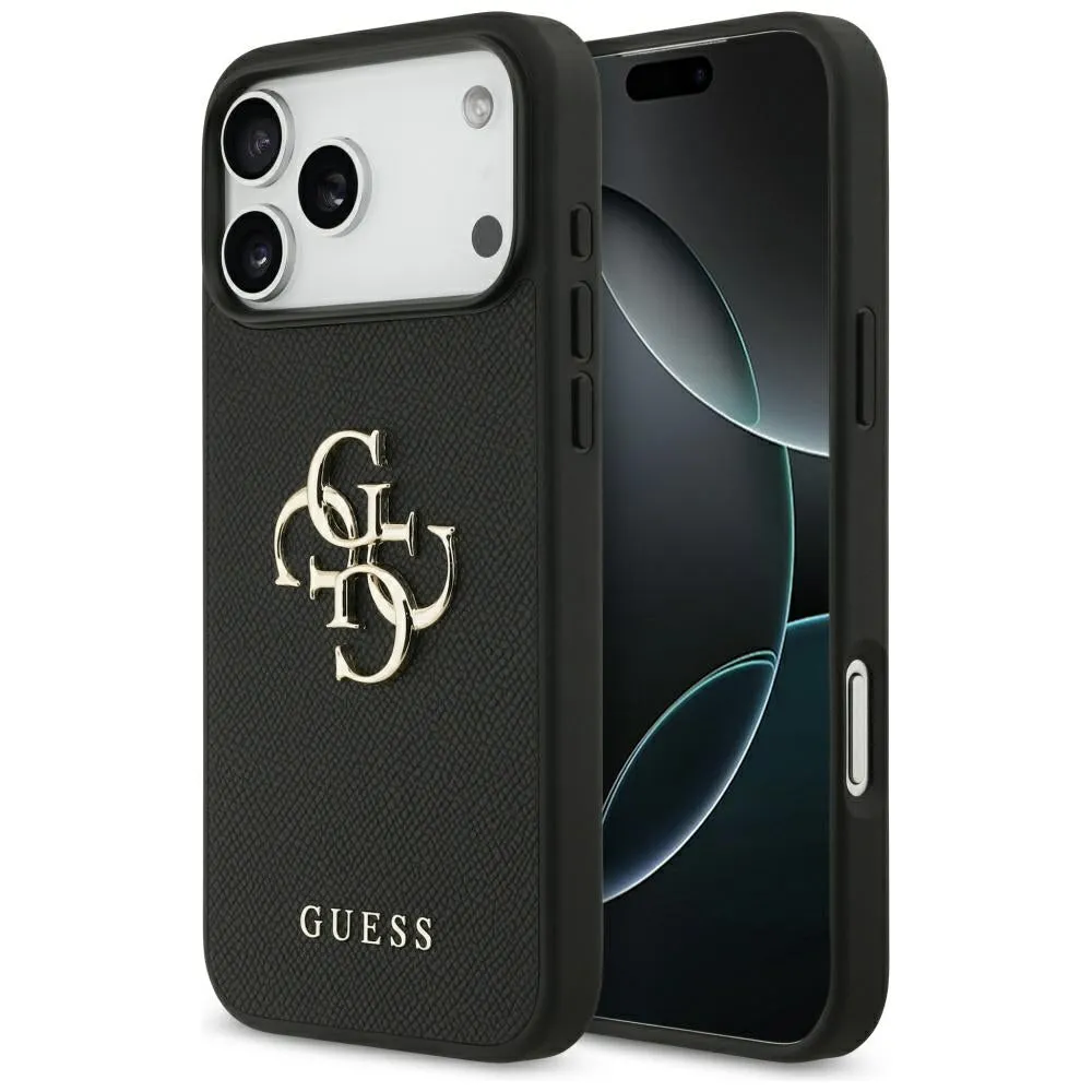 Custodia per Apple iPhone 17 Pro Max, Guess, 4G Grained Big and Classic Logo, Nera - immagine 1