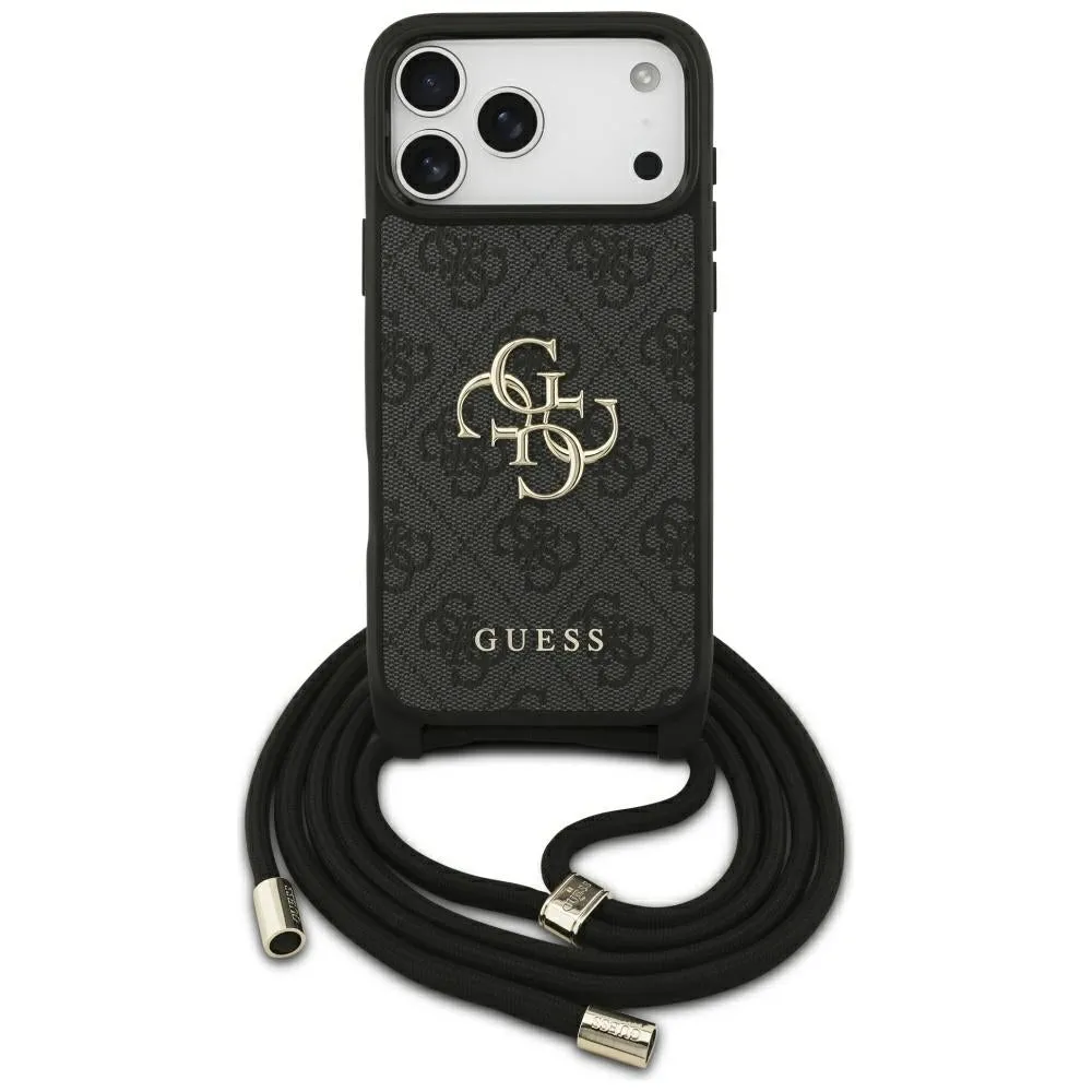 Custodia per Apple iPhone 17 Pro Max, Guess, 4G CBDY Big Logo con Cinturino, Nera - immagine 1
