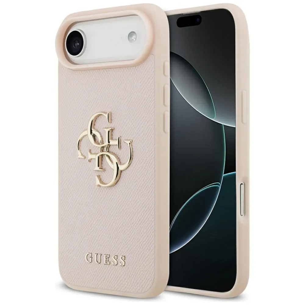 Custodia per Apple iPhone 17 Air, Guess, 4G Grained Big and Classic Logo, Rosa - immagine 1