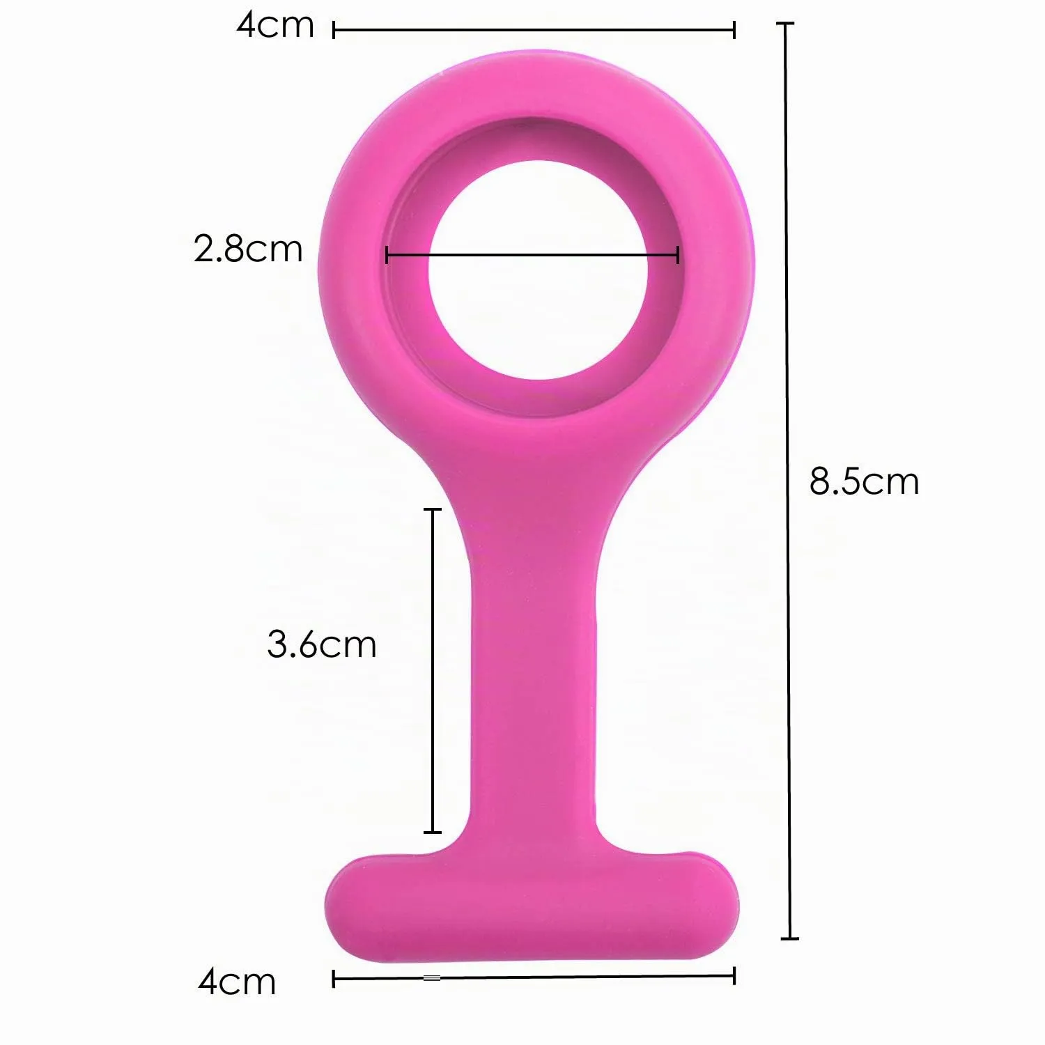 TRIXES Orologio da Infermiere con Spilla, Cinturino in Silicone Rosa Scuro - immagine 2