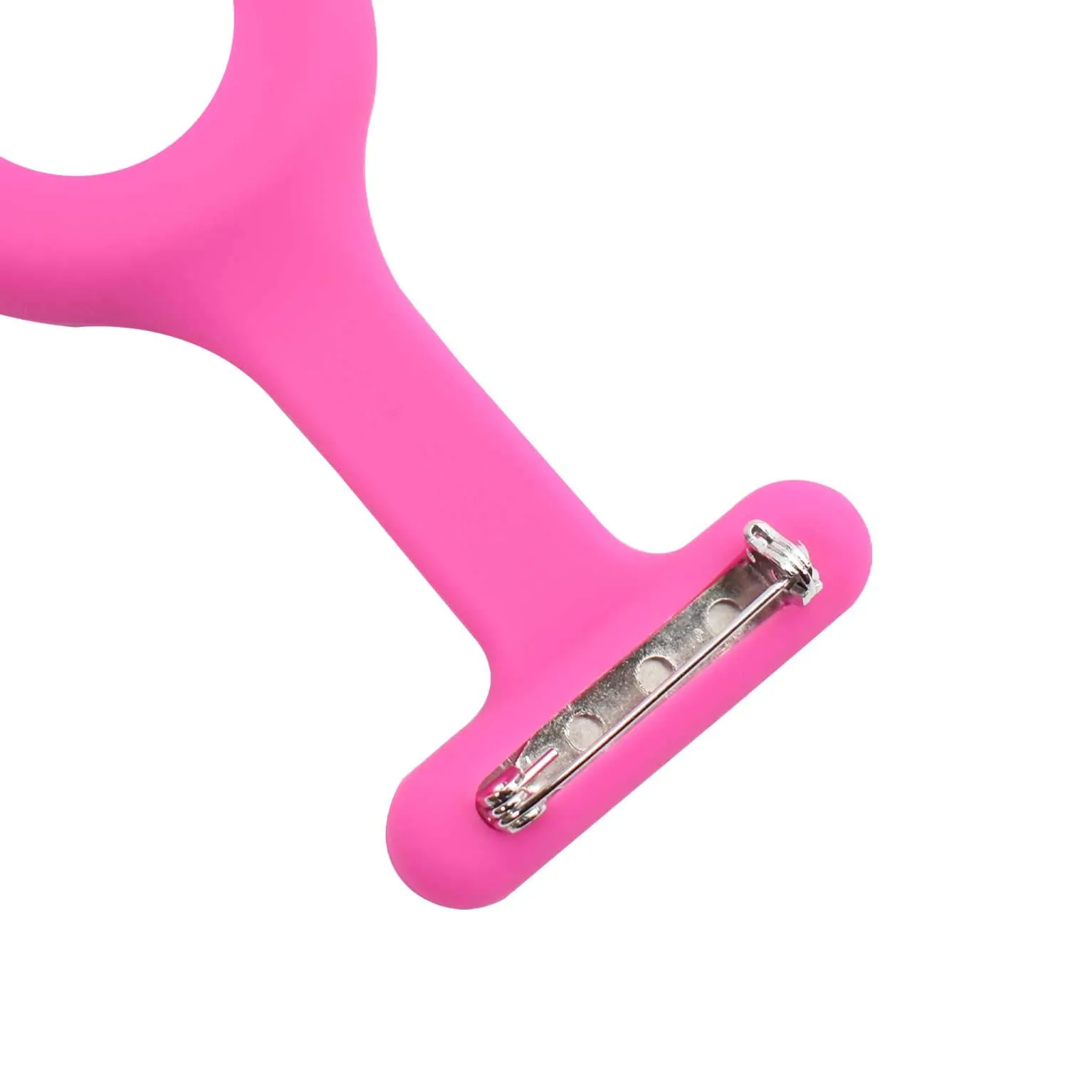 TRIXES Orologio da Infermiere con Spilla, Cinturino in Silicone Rosa Scuro - immagine 4